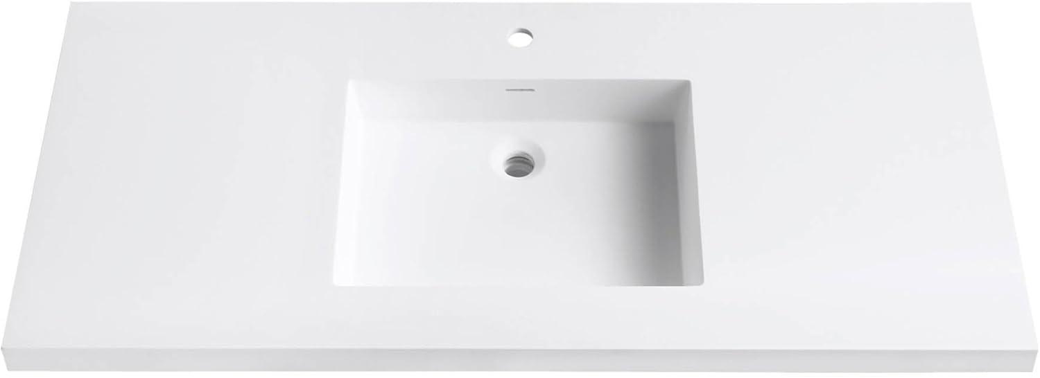 VersaStone 49" Matte White Acrylic Vanity Top with Integrated Sink