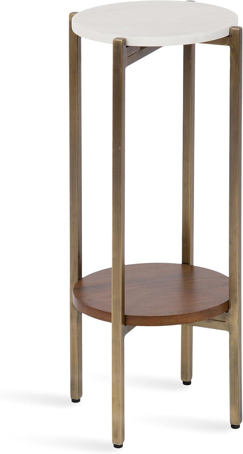 Kate and Laurel Moxley  Metal Tea Table, 11x11x25, Walnut Brown