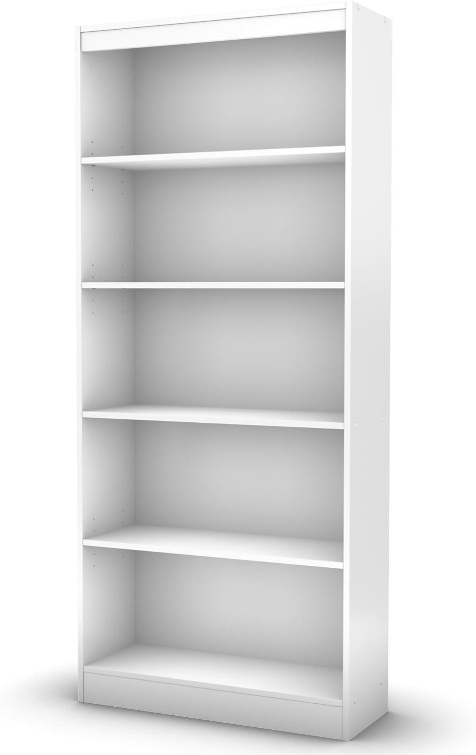 Pure White Adjustable 5-Shelf Kids Bookcase