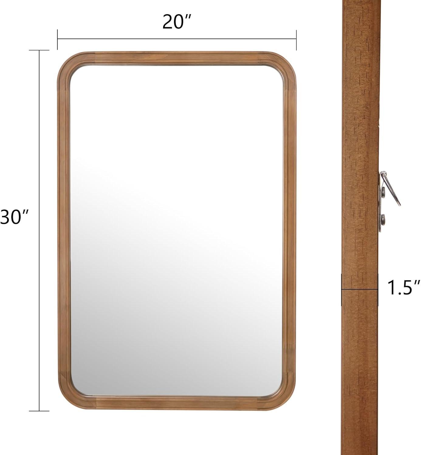 WallBeyond 20"x30" Farm Wall Mirror-C Natural Wood