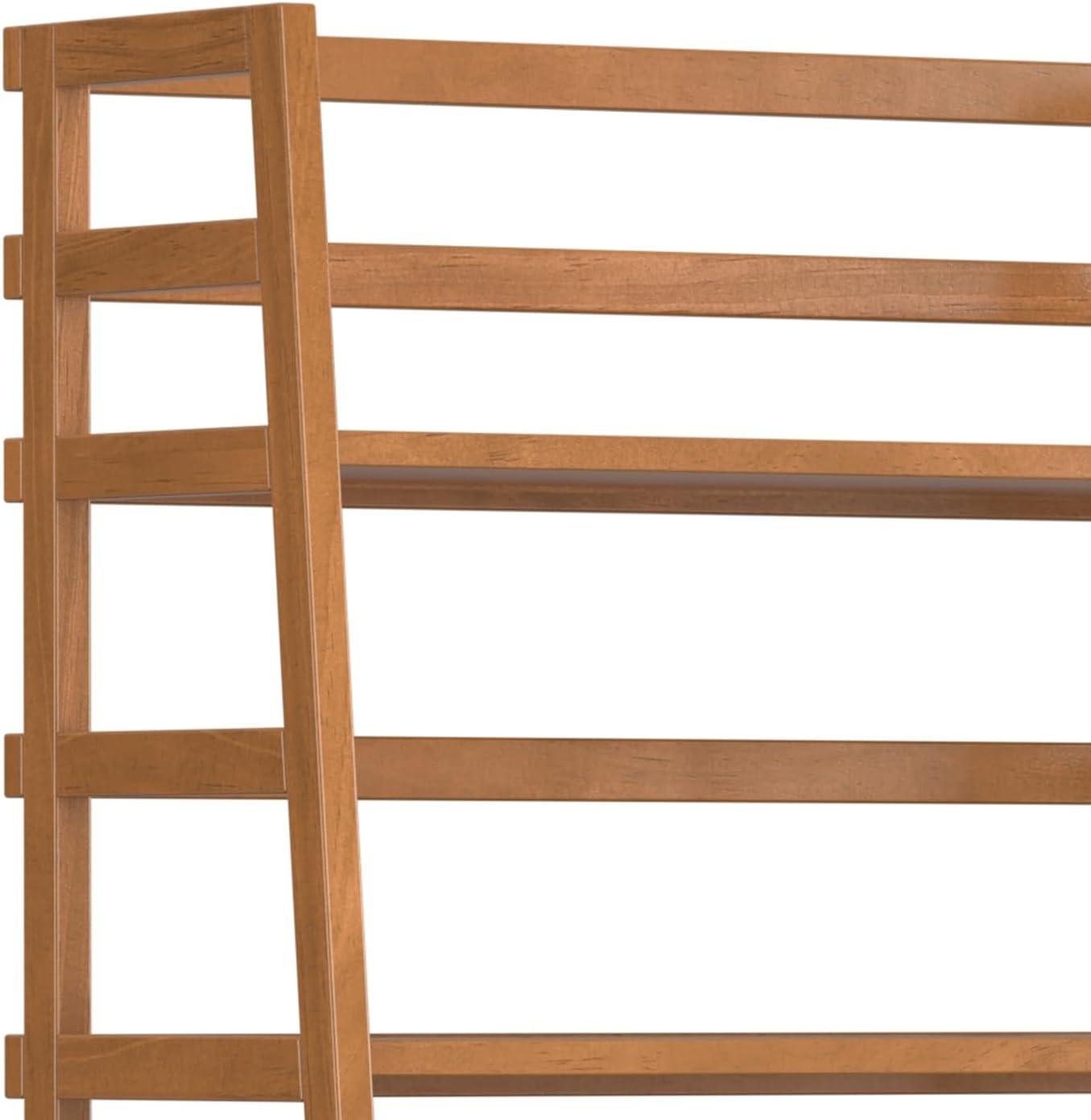 Acadian Solid Wood 63'' Ladder Shelf in Light Golden Brown