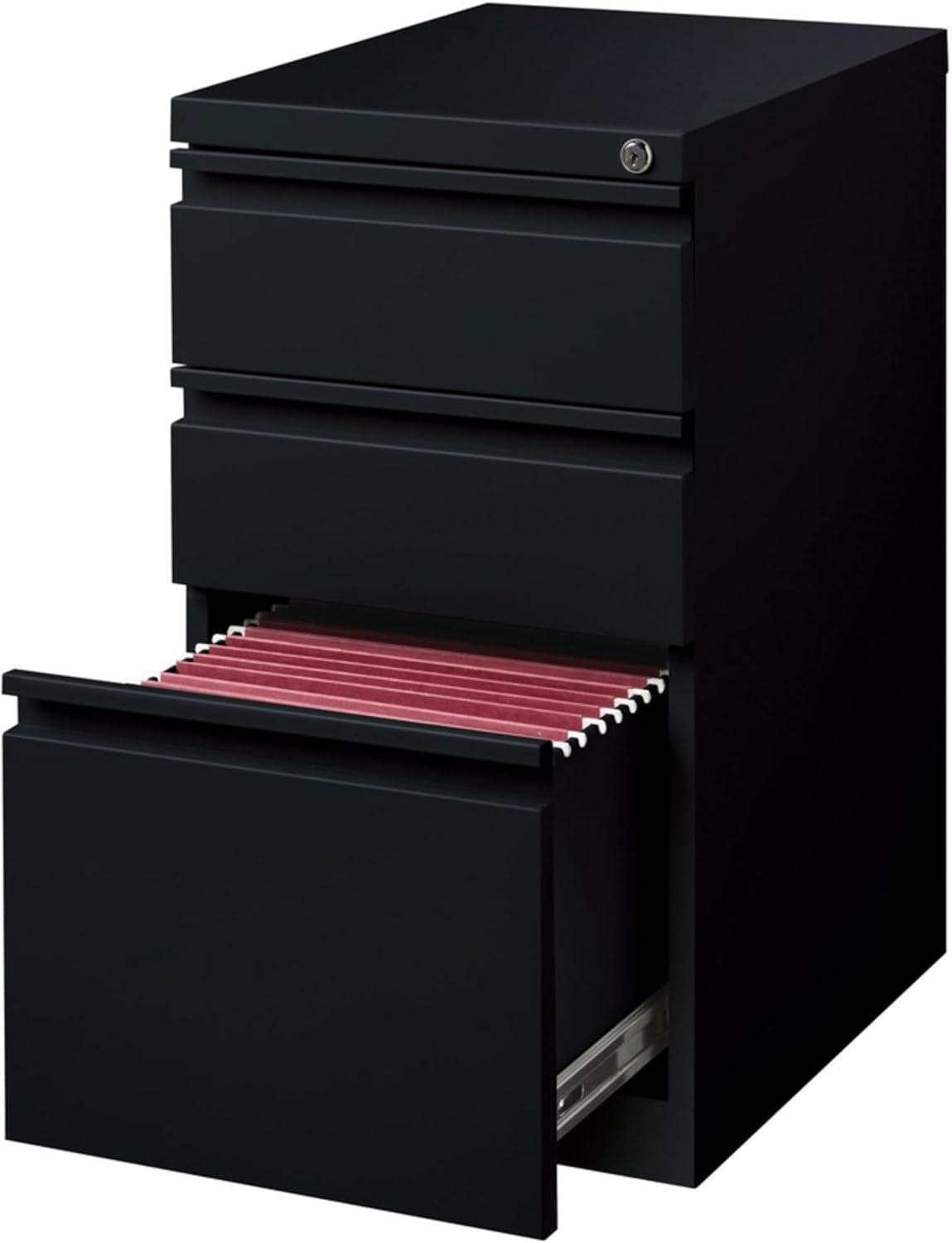 3 Drawers Vertical Steel Lockable Filing Cabinet, Black