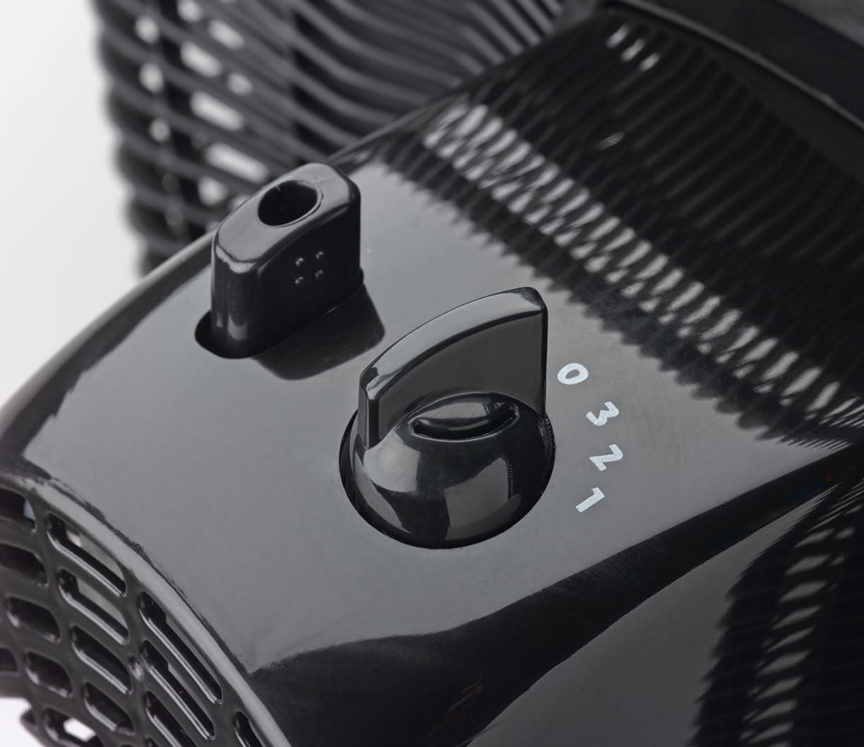 Lasko 2017 Portable 3-Speed 12-Inch Table Fan with Widespread Oscillation and Tilt-Back Fan Head, Black