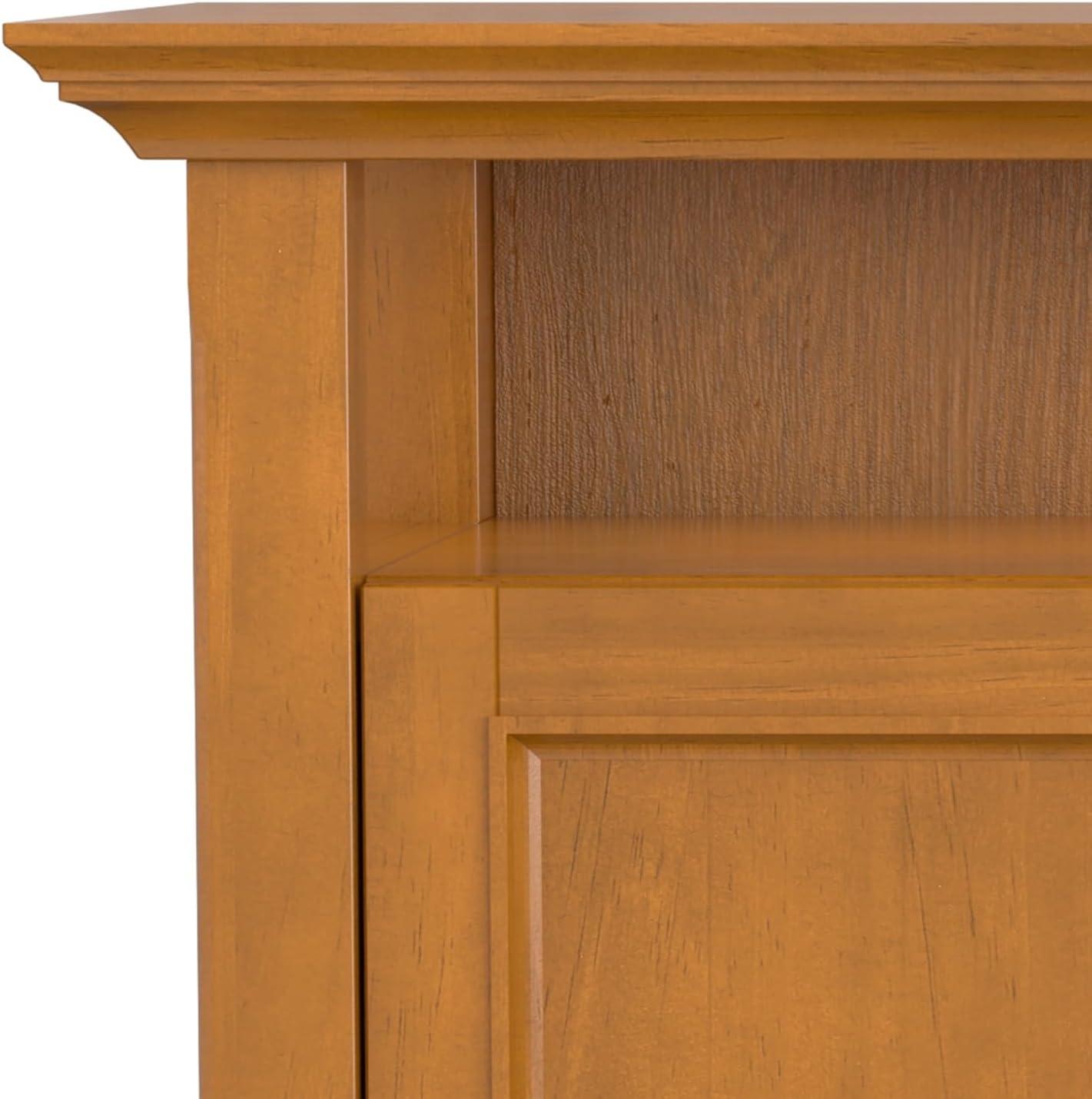 Simpli Home Amherst Transitional Solid Wood 54" TV Stand in Light Golden Brown