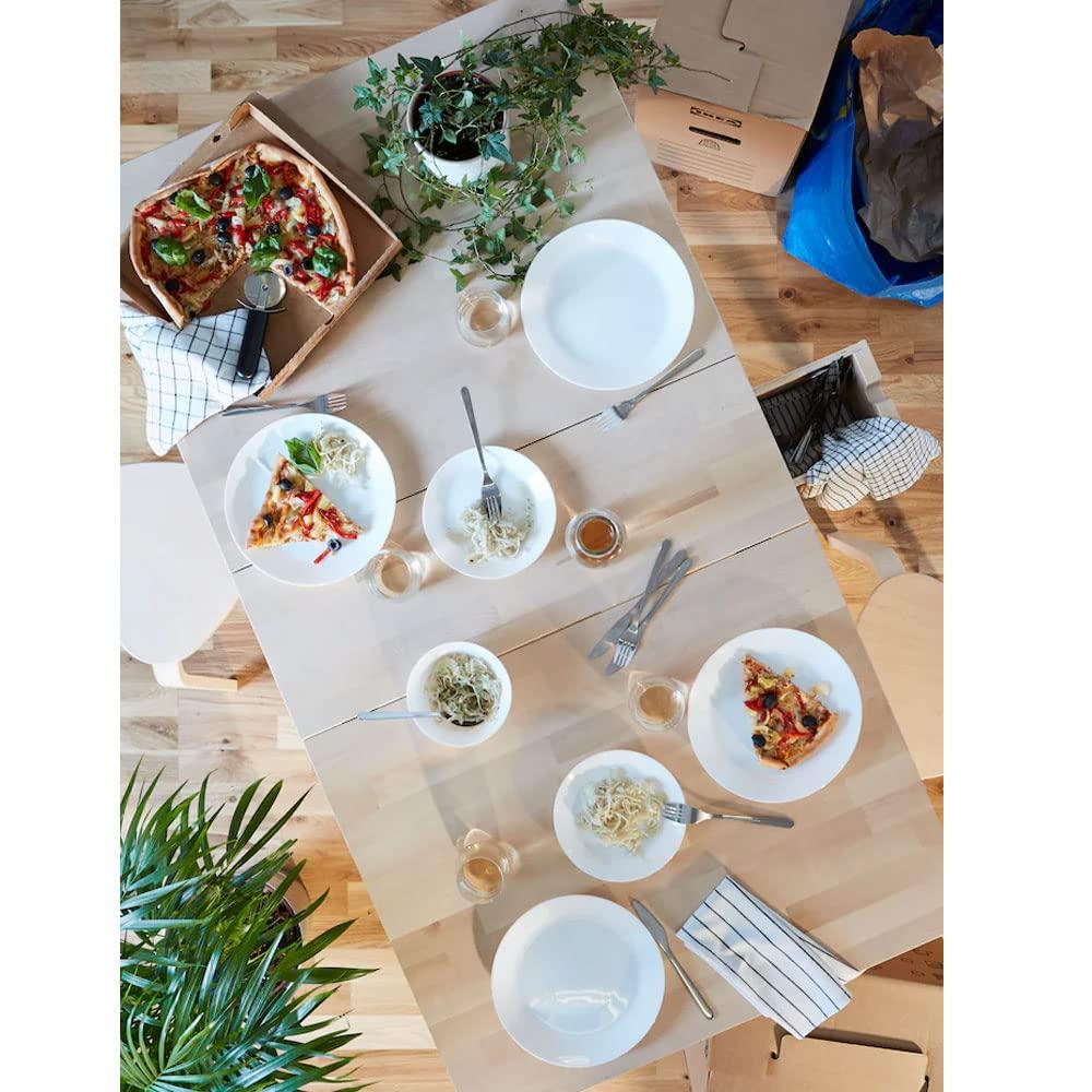 Elegant White Tempered Glass Serving Bowls Set of 6