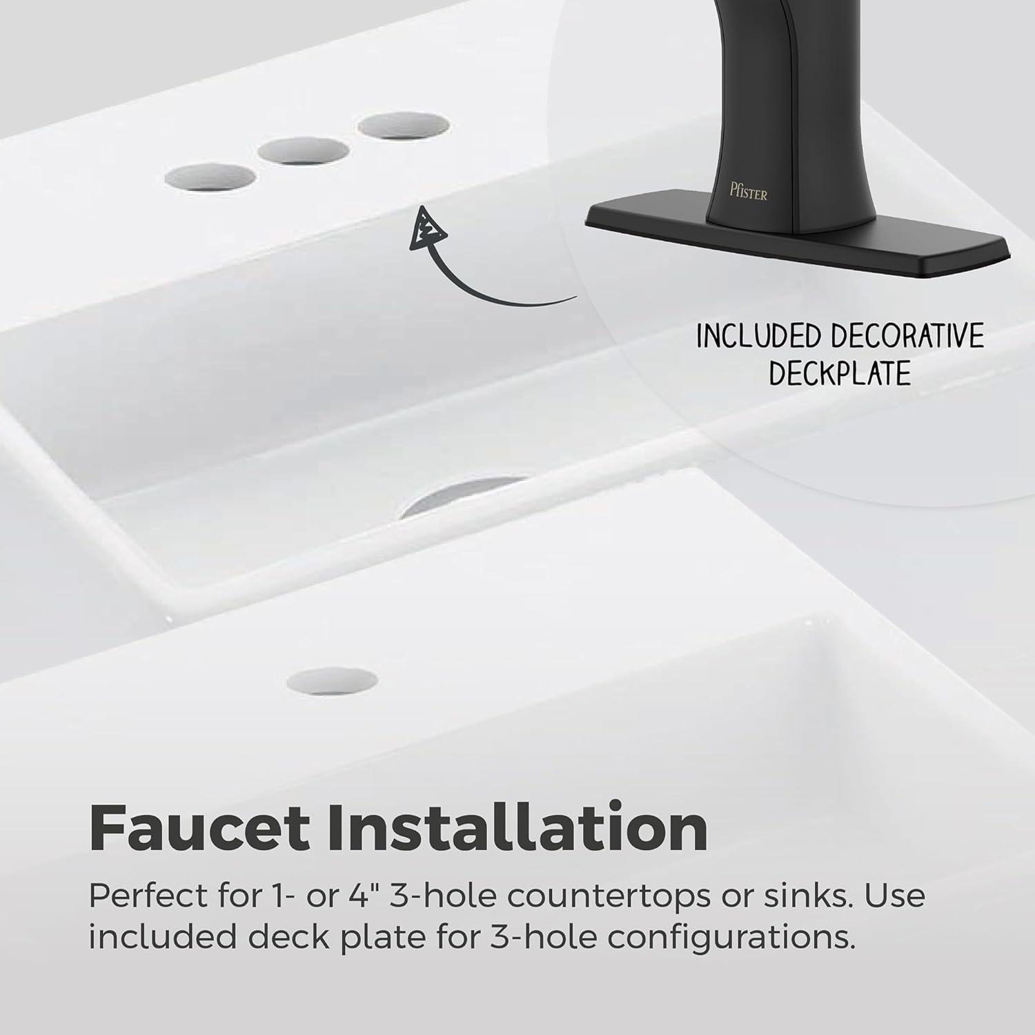 Vaneri Matte Black Single Handle Bathroom Faucet