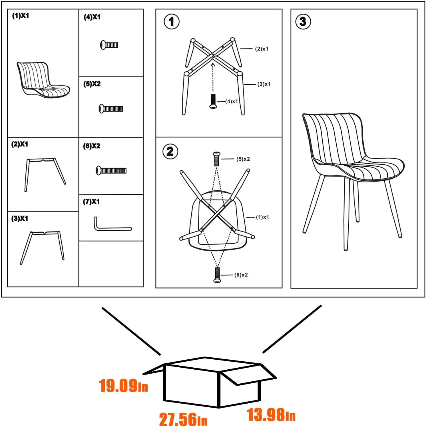 Heitger Leather Upholstered Side Chairs Modern Dining Chairs, Wingback Dining Room Chair