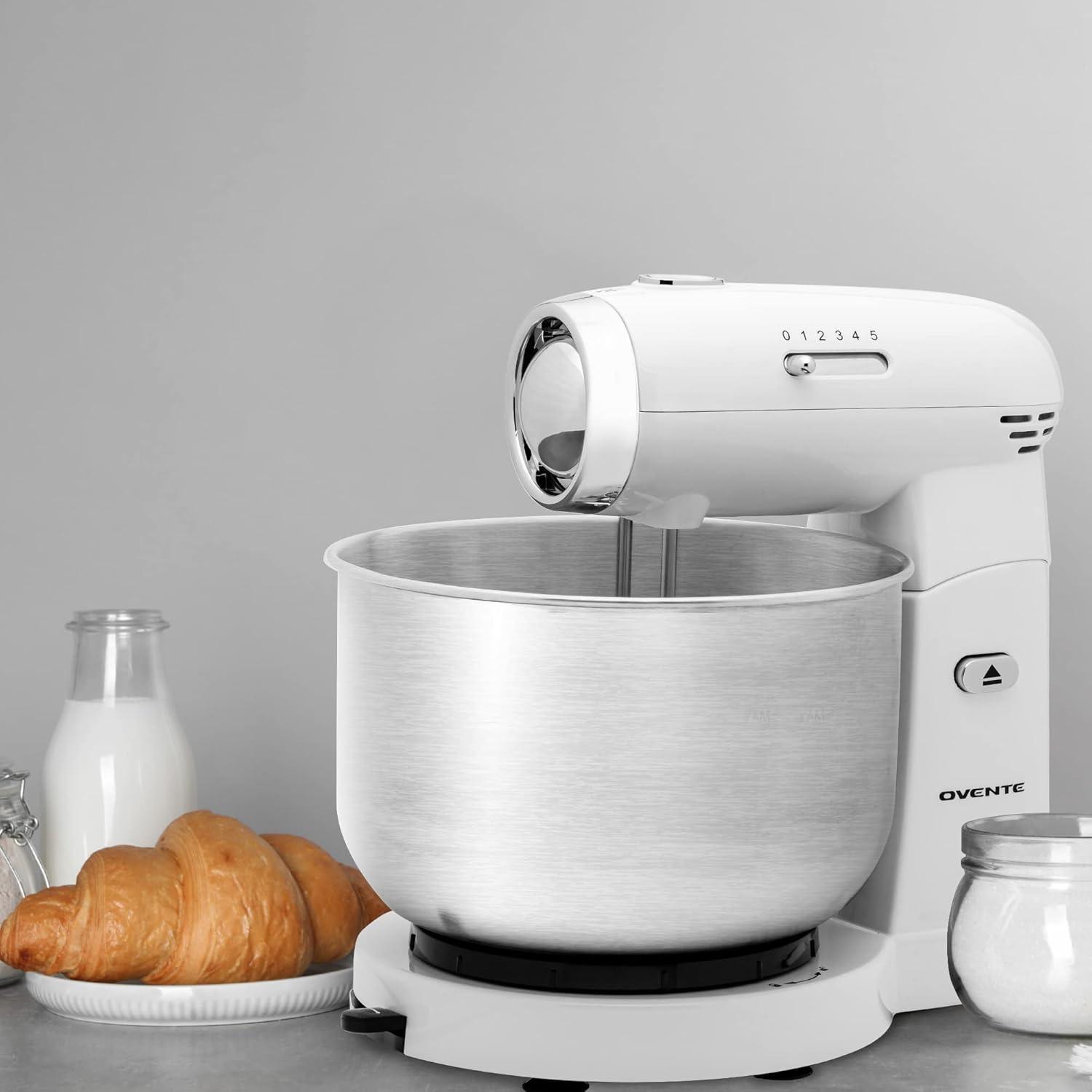 Ovente Electric Stand Mixer with 3.5Qt Removable Stainless Steel Bowl