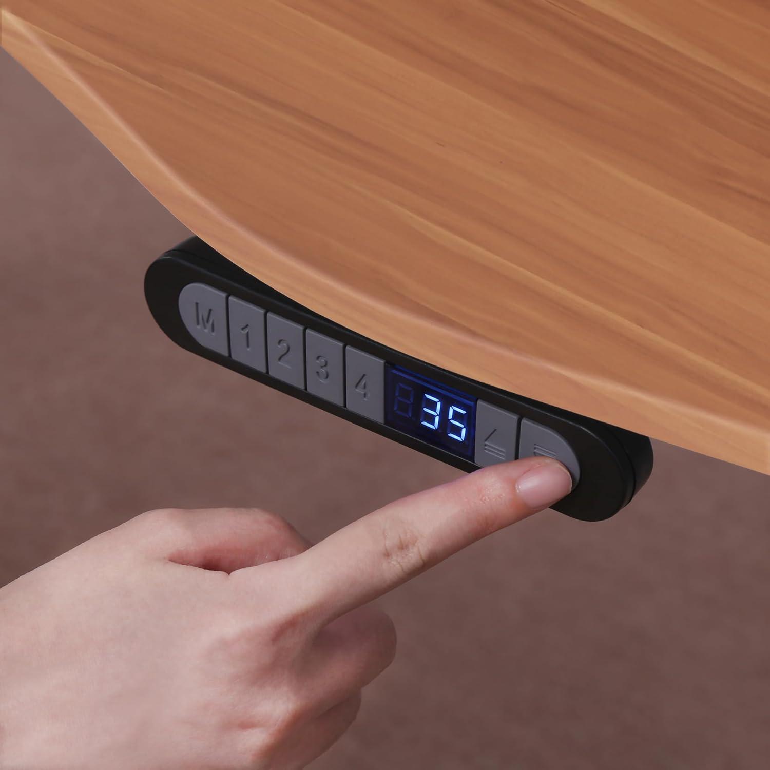 ApexDesk Elite Series 60" W Electric Height Adjustable Standing Desk (Bamboo Top, Black Frame)