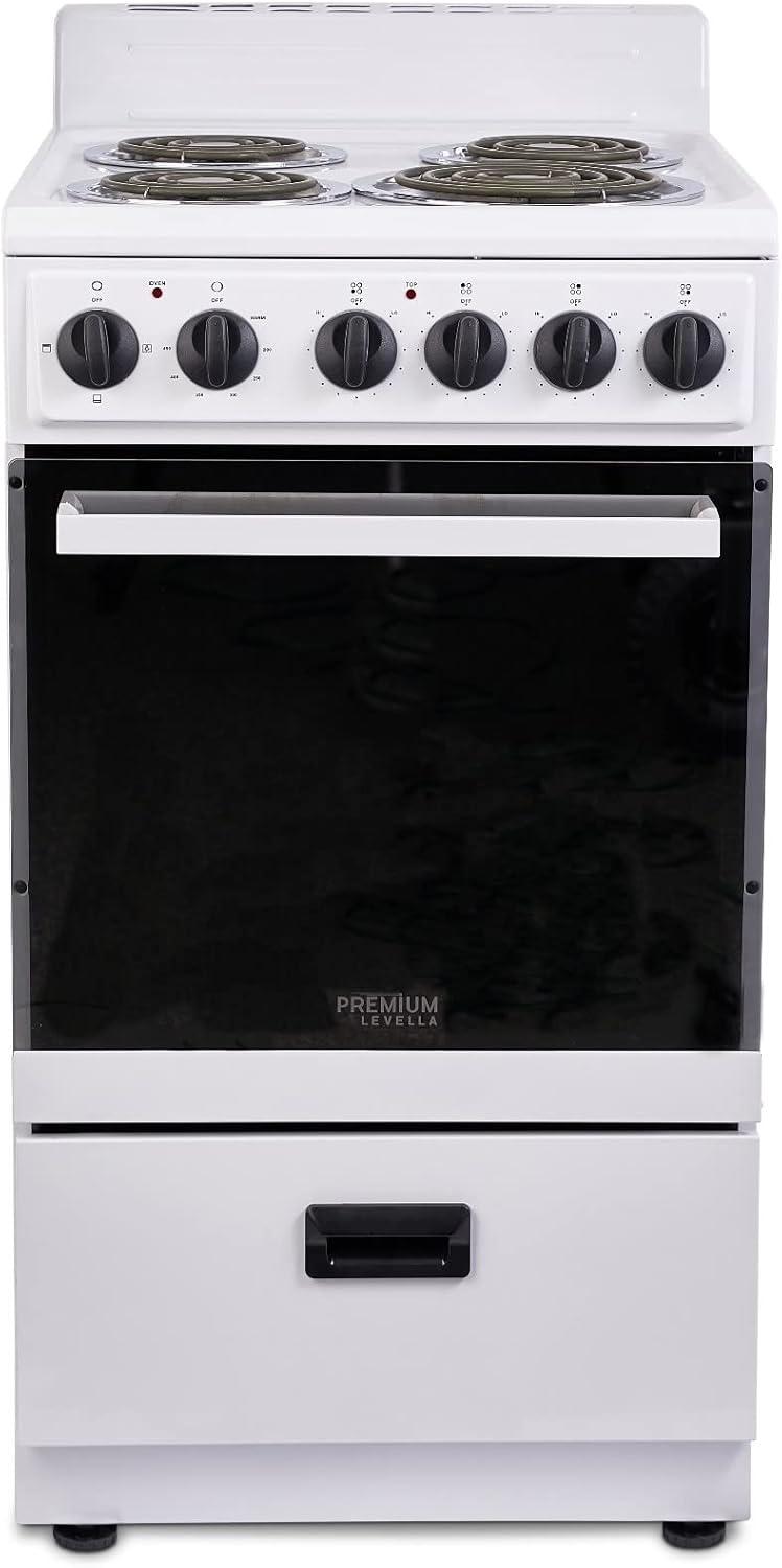 Premium Levella 20" 2.2 Cubic Feet Smart Electric Free Standing Range with 4 Burners