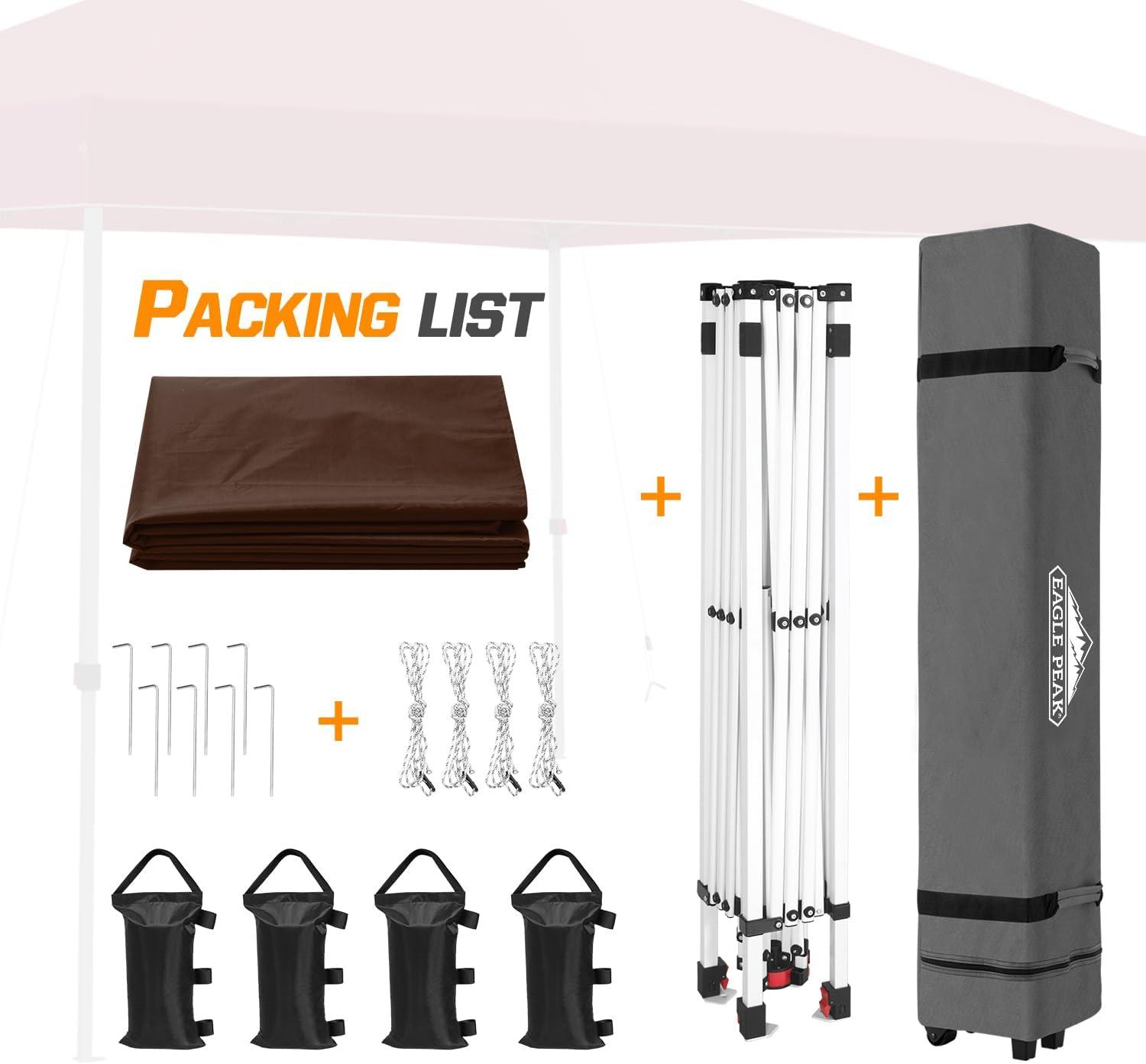 EAGLE PEAK Pop Up Canopies 10 Ft. W x 10 FT. D Metal Party Tent Canopy