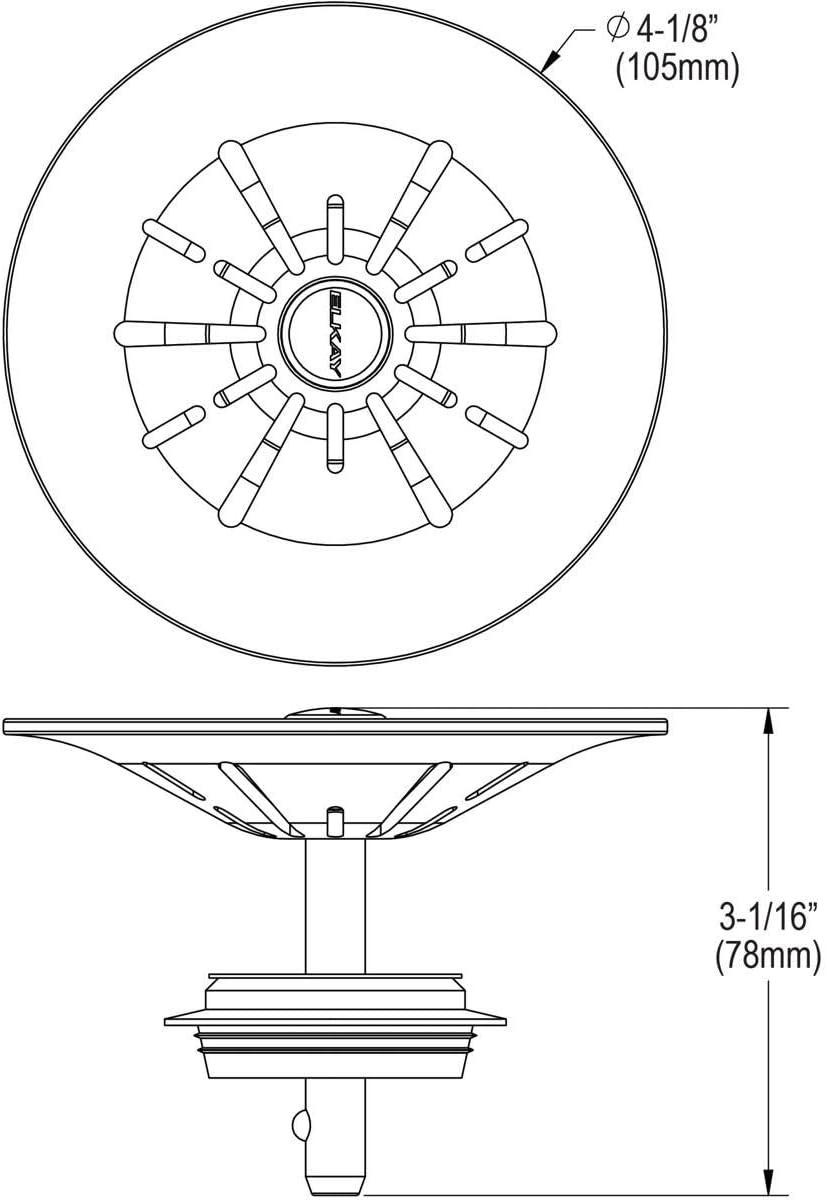 Elkay Perfect Removable Basket Strainer Kitchen Sink Drain LKPDQSRT