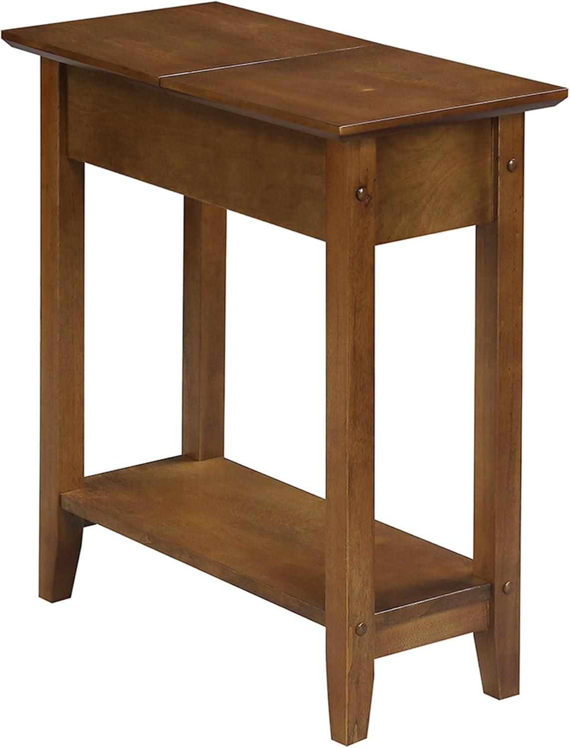 Convenience Concepts American Heritage 24 in. Tall Flip Top End Table, Walnut (Tabletop)