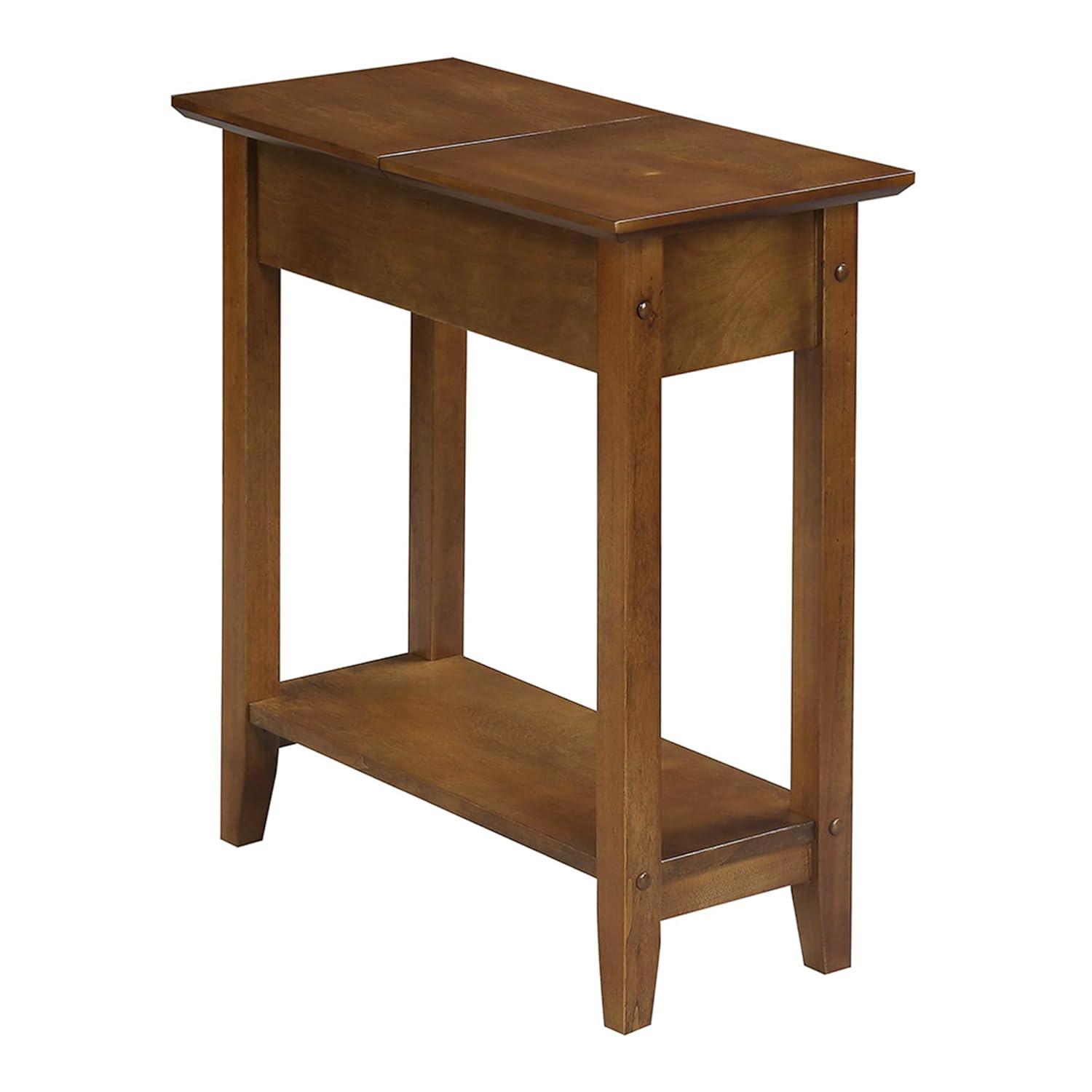 Convenience Concepts American Heritage 24 in. Tall Flip Top End Table, Walnut (Tabletop)