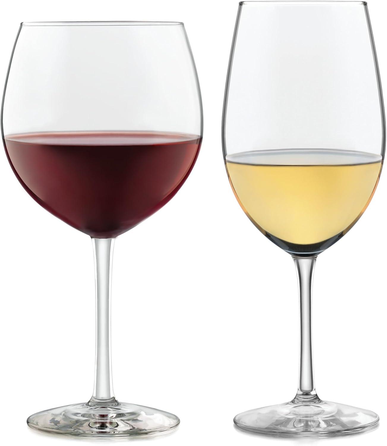 Libbey Vineyard Reserve 12-Piece Clear Wine Glass Set for Red and White Wines