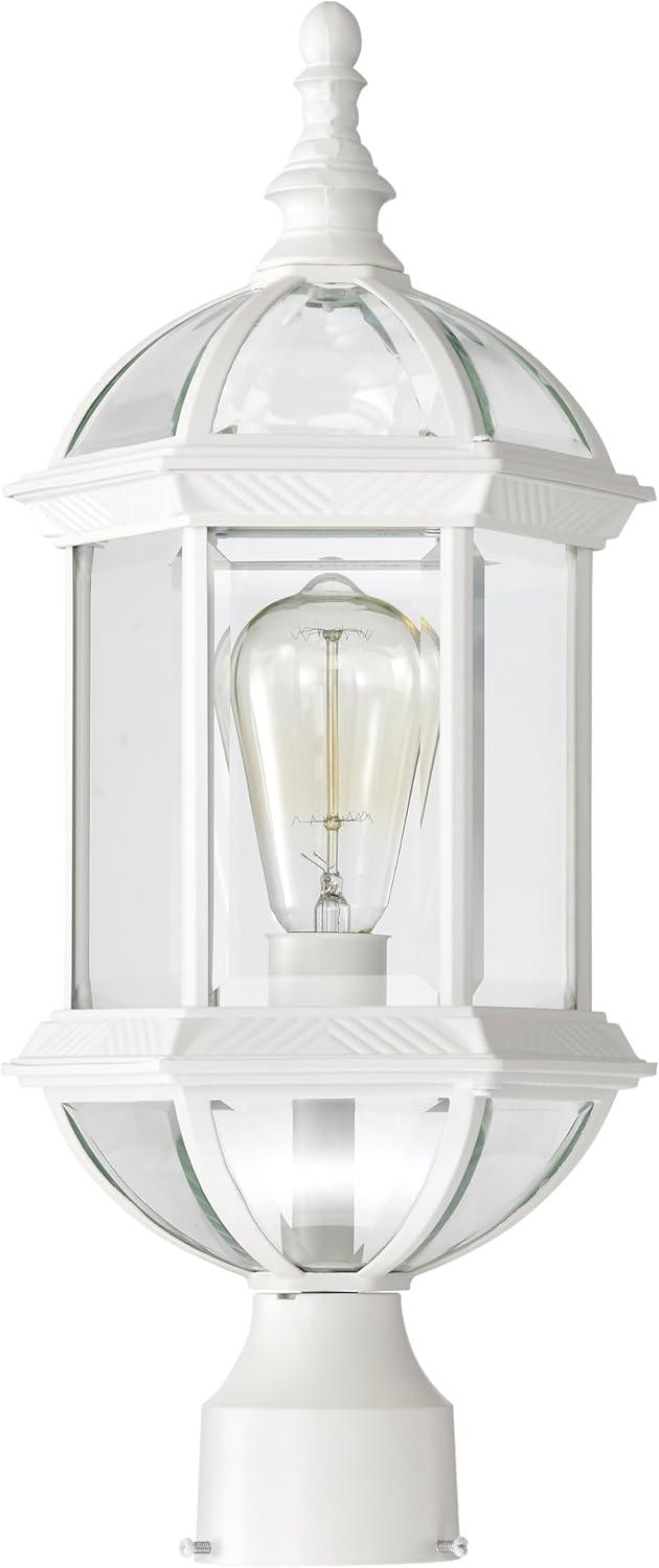 Boxwood Elegance 19" White Metal Outdoor Post Lantern