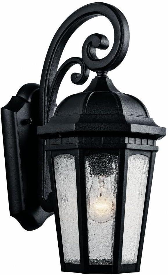 Black Aluminum 17.75" Traditional Lantern Wall Sconce