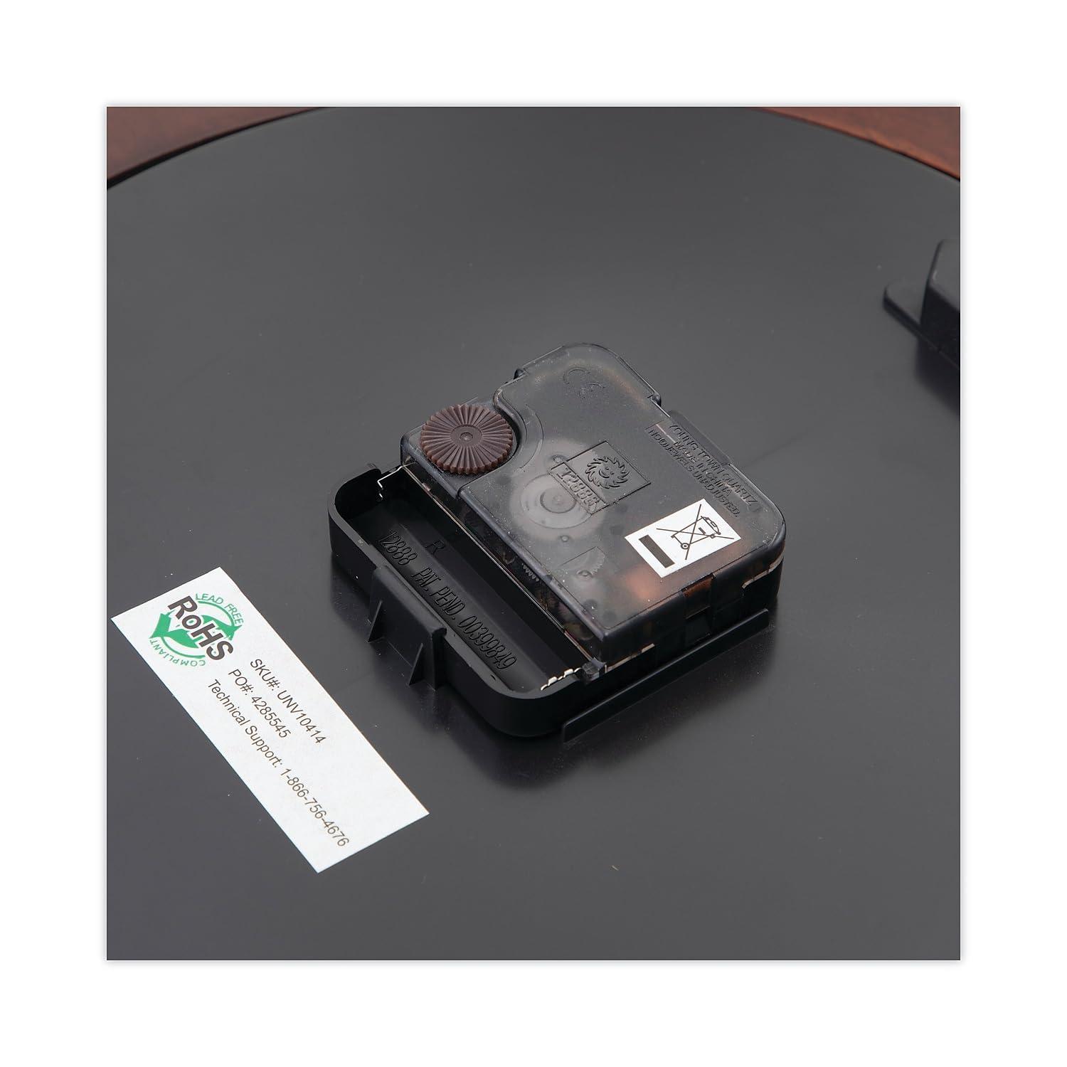 KOUROUU UNV10414 12-3/4 in. Round Wood Clock - Cherry