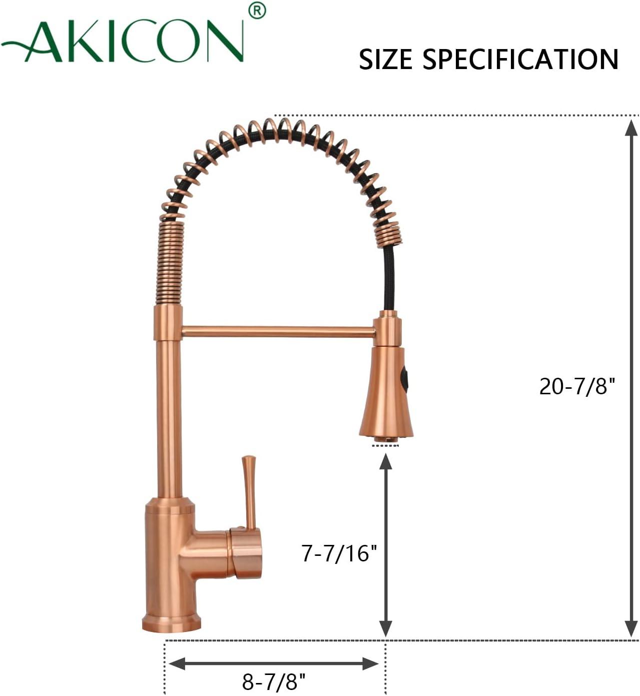 Copper Brushed Pull-Down Kitchen Faucet with Spray