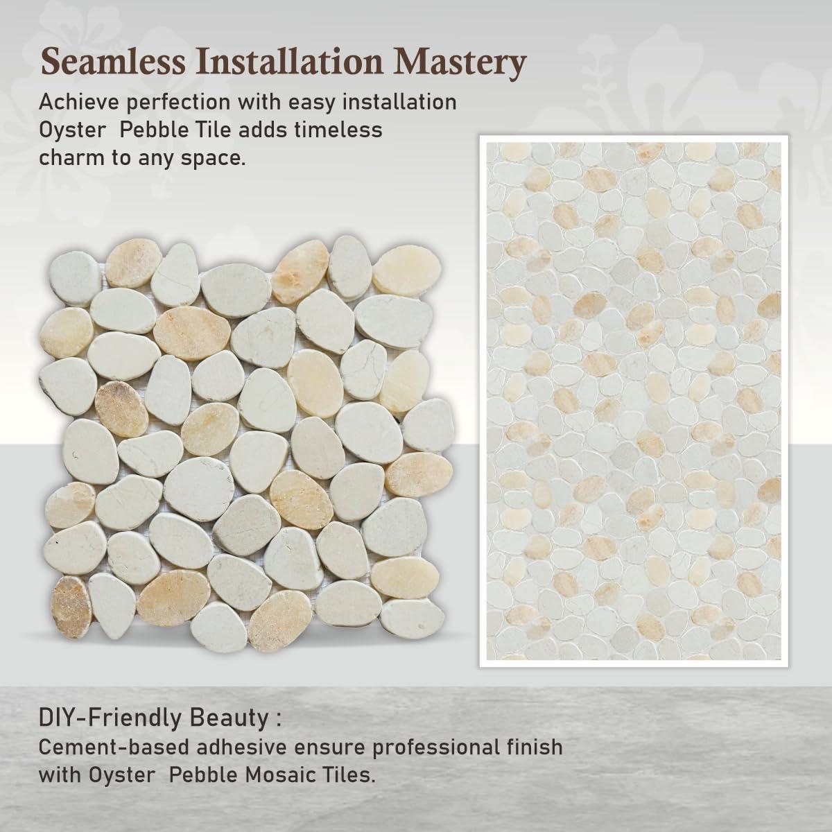 Hawaii 12" x 12" Natural Stone Pebbles Mosaic Wall & Floor Tile