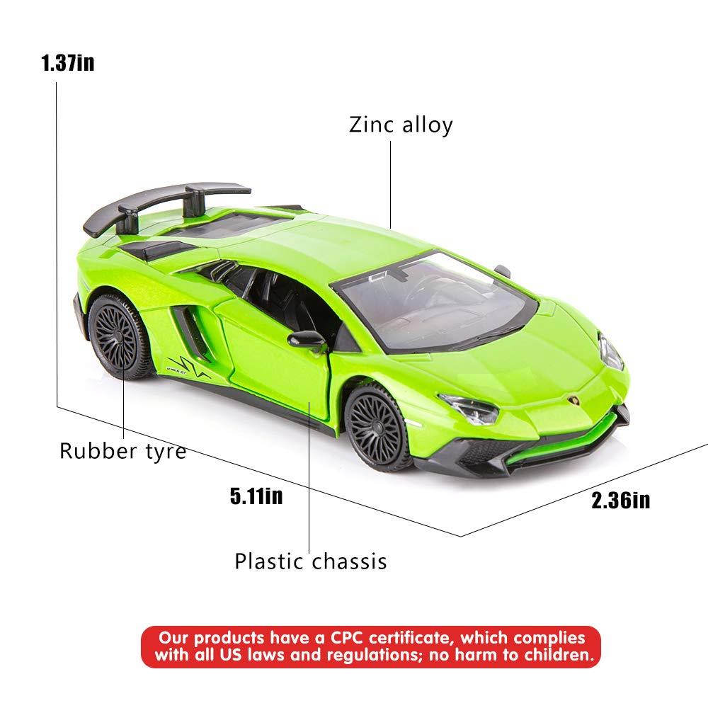 TGRCM-CZ 1/36 Scale Aventador LP700-4 Casting Car Model, Zinc Alloy Toy Car for Kids, Pull Back Vehicles Toy Car for Toddlers Kids Boys Girls Gift