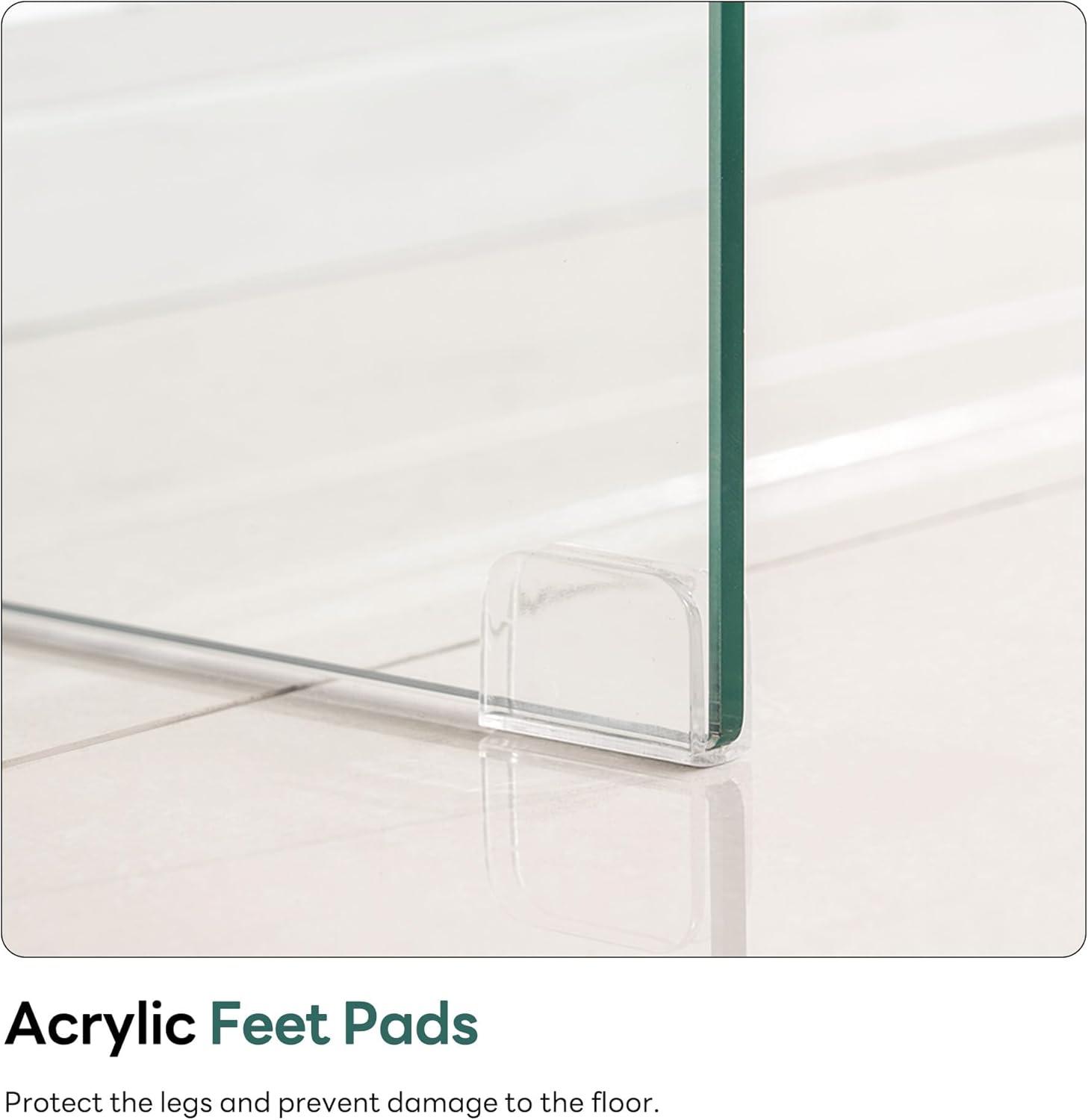 Ivinta Narrow Glass Console Table with Storage Modern Sofa Table Entryway Table Glass Writing Desk Small Computer Desk TV Table Buffet Table Modern Accent Table for Small Space Living Room Hallway