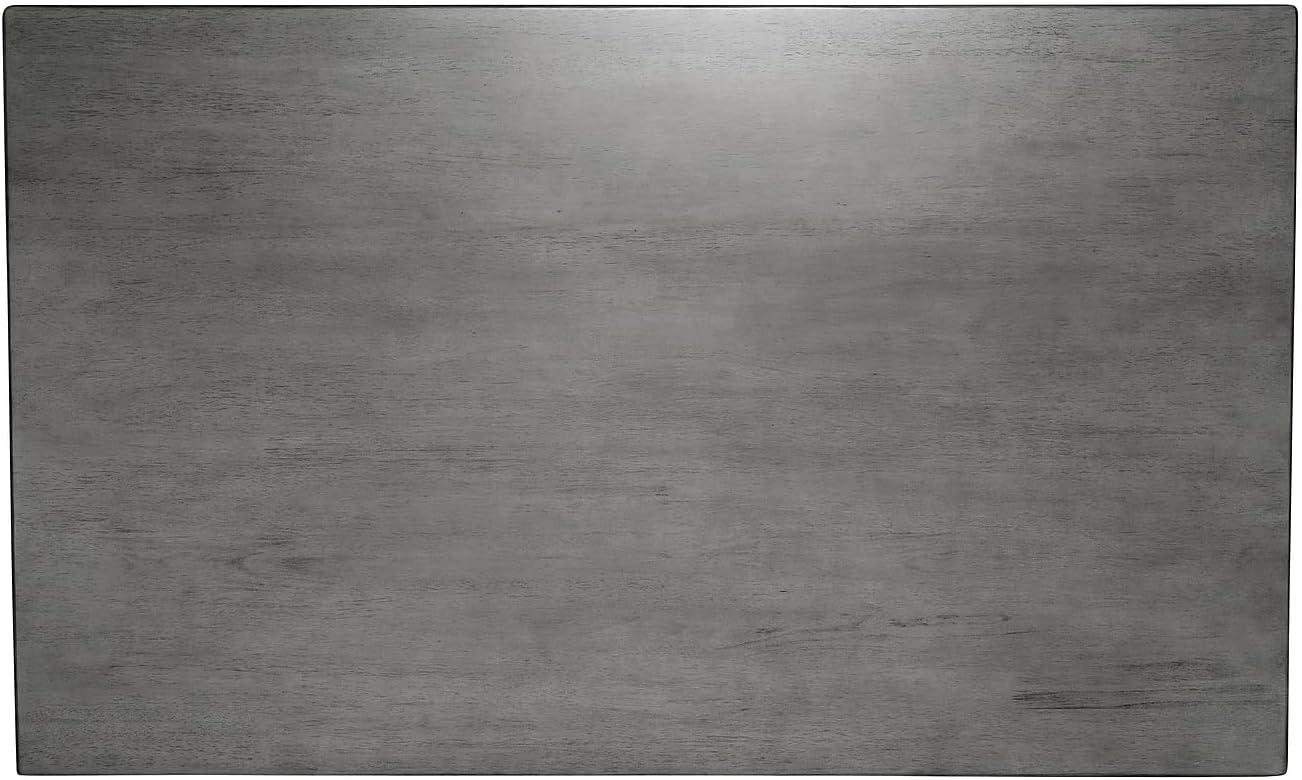 Flash Furniture Grace 60" Solid Wood Dining Table with Turned Wooden Legs, Commercial Grade Heavy Duty Rectangle Wood Table for 6, Antique Gray Finish