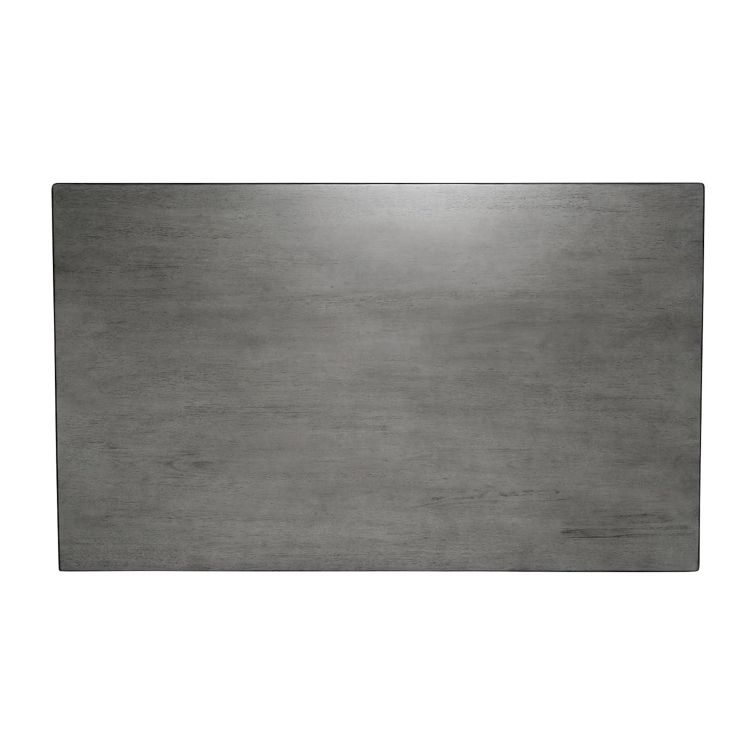 Flash Furniture Grace 60" Solid Wood Dining Table with Turned Wooden Legs, Commercial Grade Heavy Duty Rectangle Wood Table for 6, Antique Gray Finish