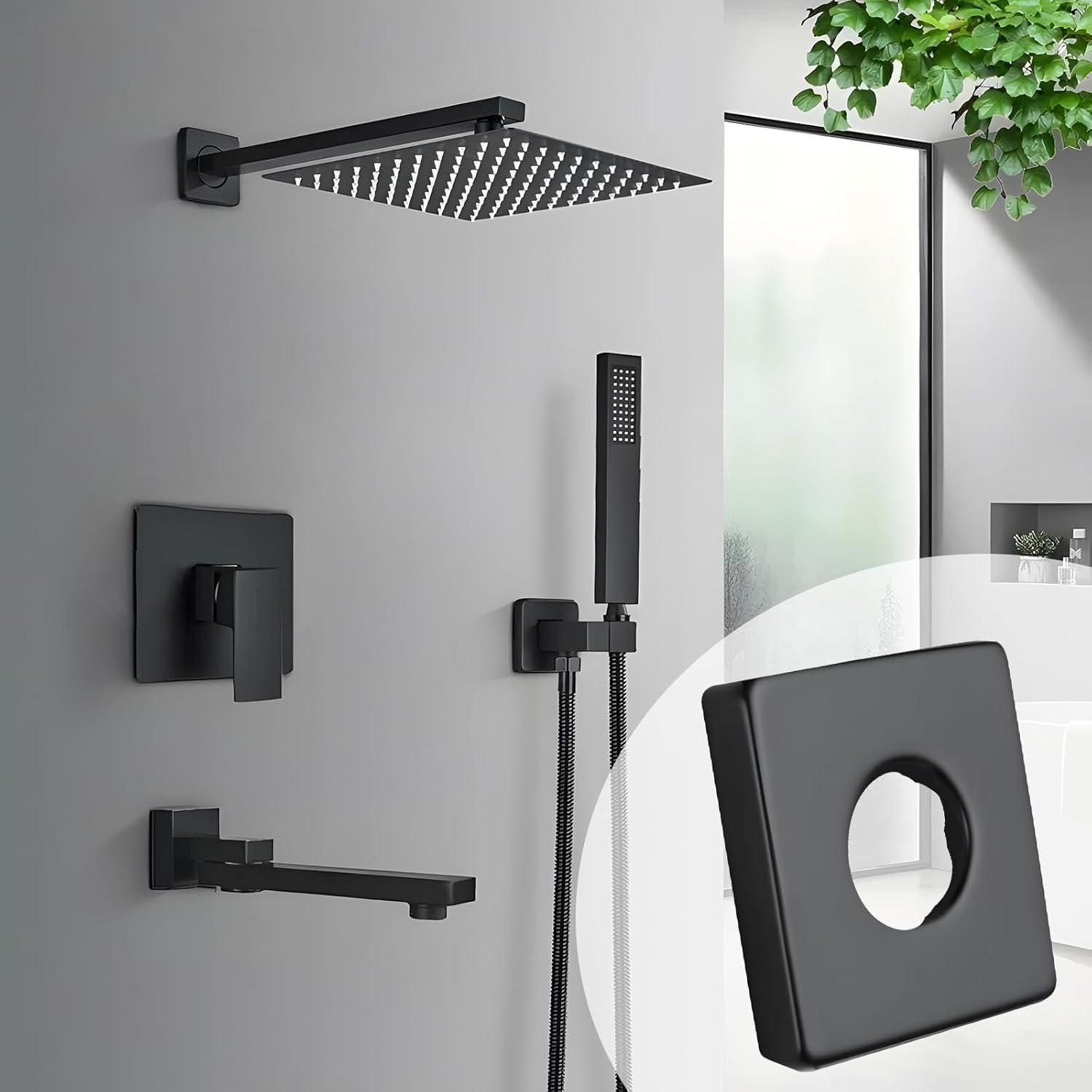 Delta Rp51034 Square Shower Arm Flange - Black