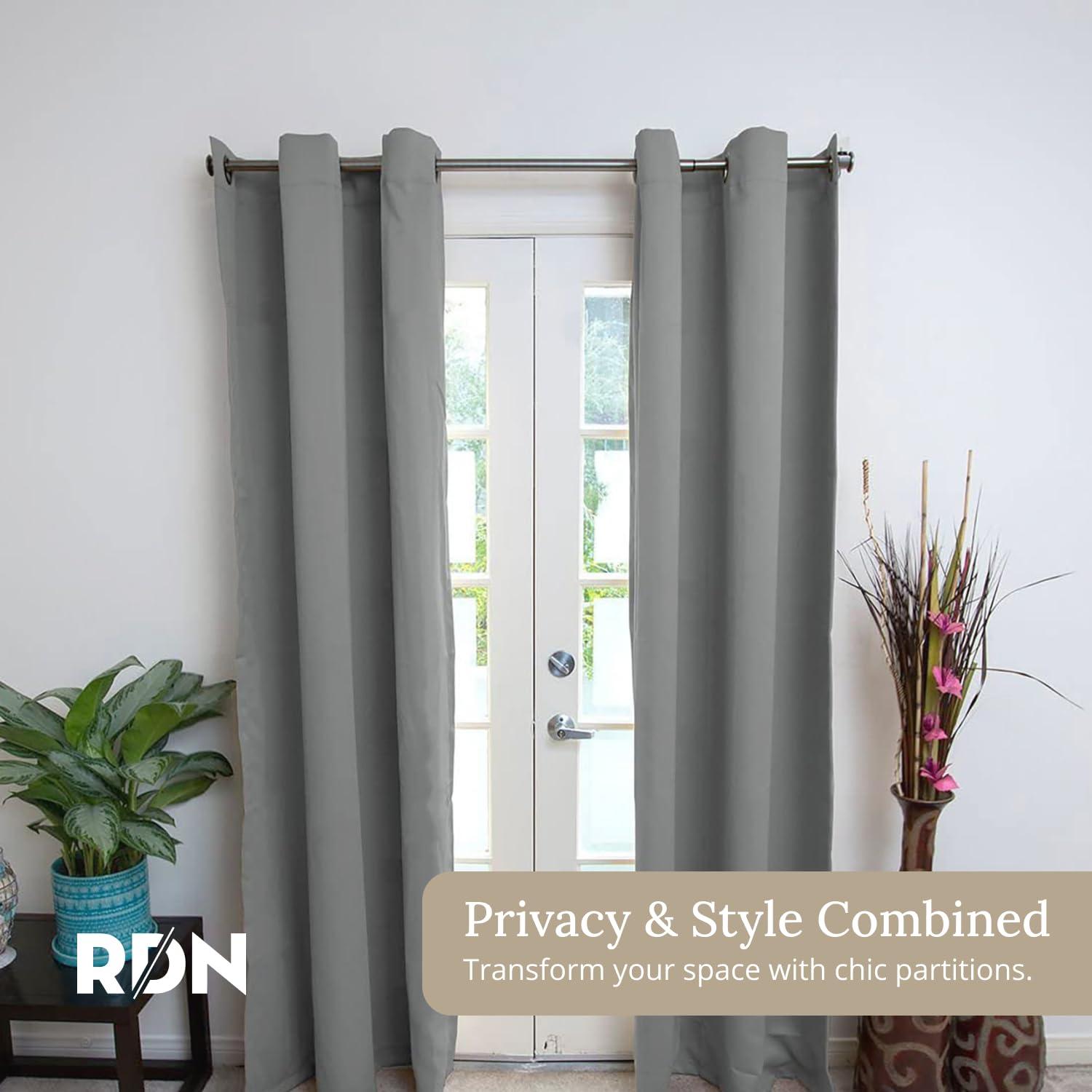 Room/Dividers/Now Adjustable Ceiling Mounted Curtain Rod - Extra Long 108-168 Inch Extendable Heavy Duty Rods for Walls, Ceilings, Windows and Room Partitions - Silver