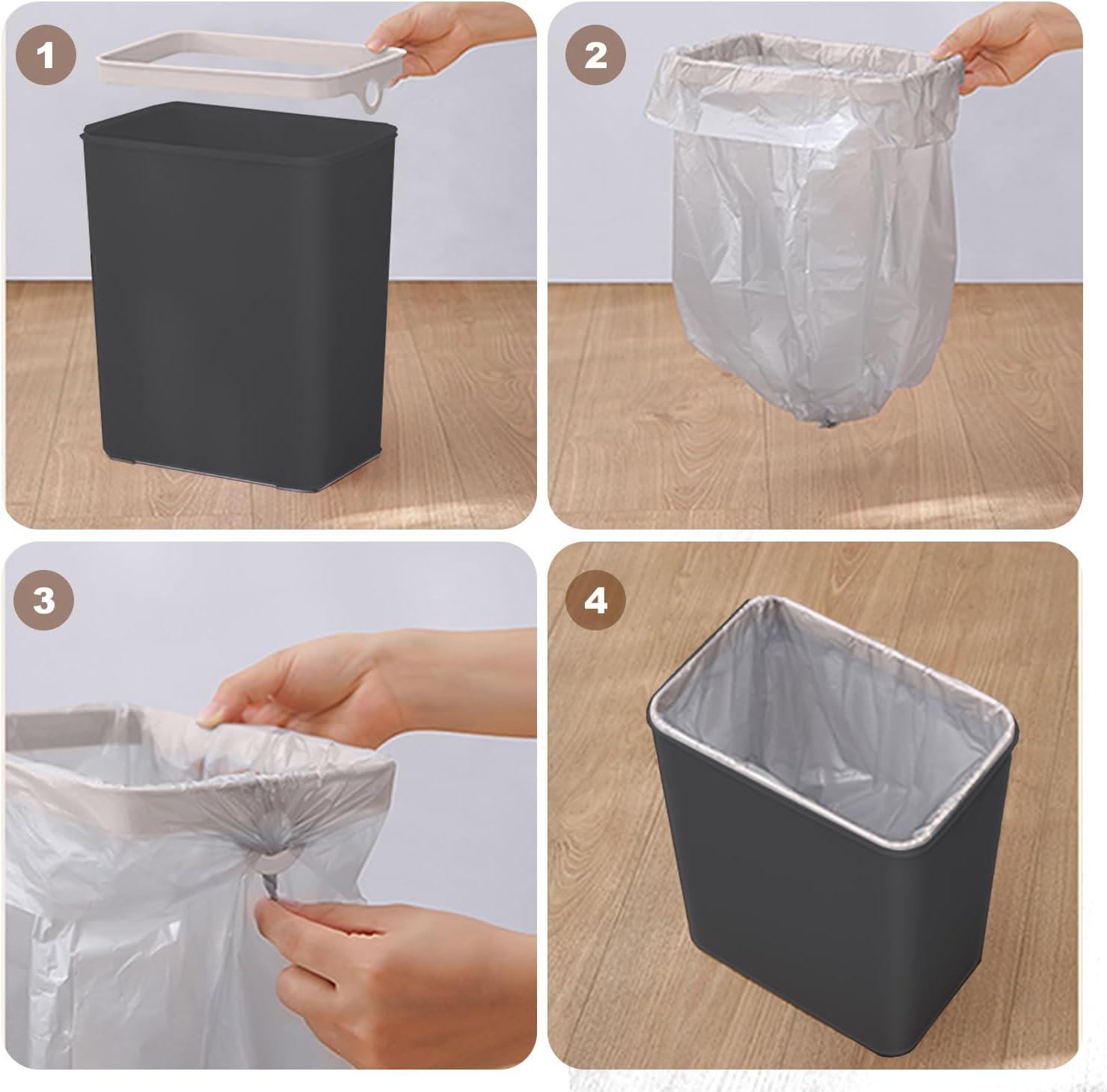 Yatmung 4 Gallons Bathroom Trash Can Automatic Touchless - 15.5 Liters Smart Trash Can Motion Sensor - Narrow, Plastic - Slim Electric Trash Bin - Skinny Garbage Can with Lid (Matte Black)