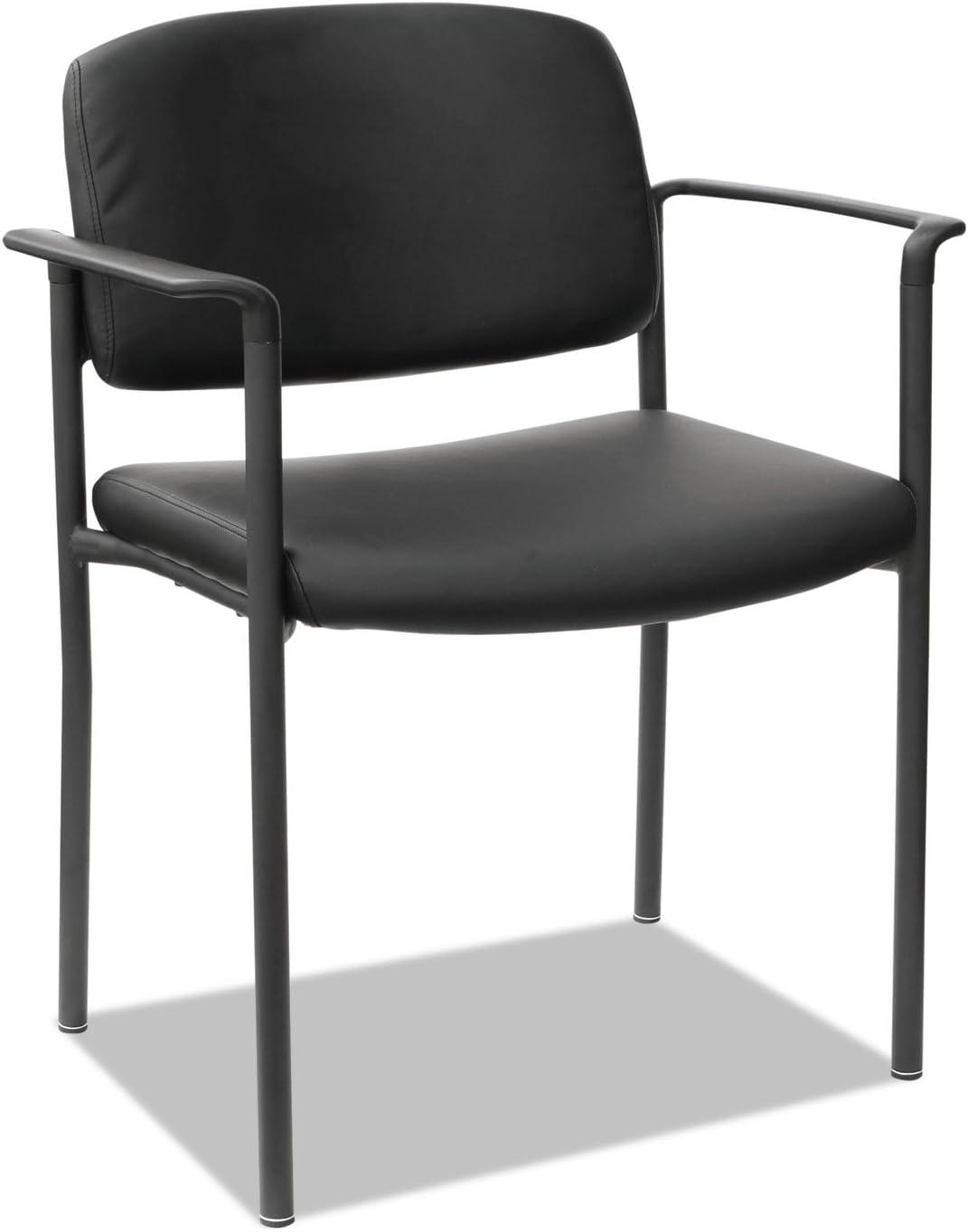 Sorrento Stackable Faux Leather Seat Waiting Room Chair with Metal Frame (Set of 2)