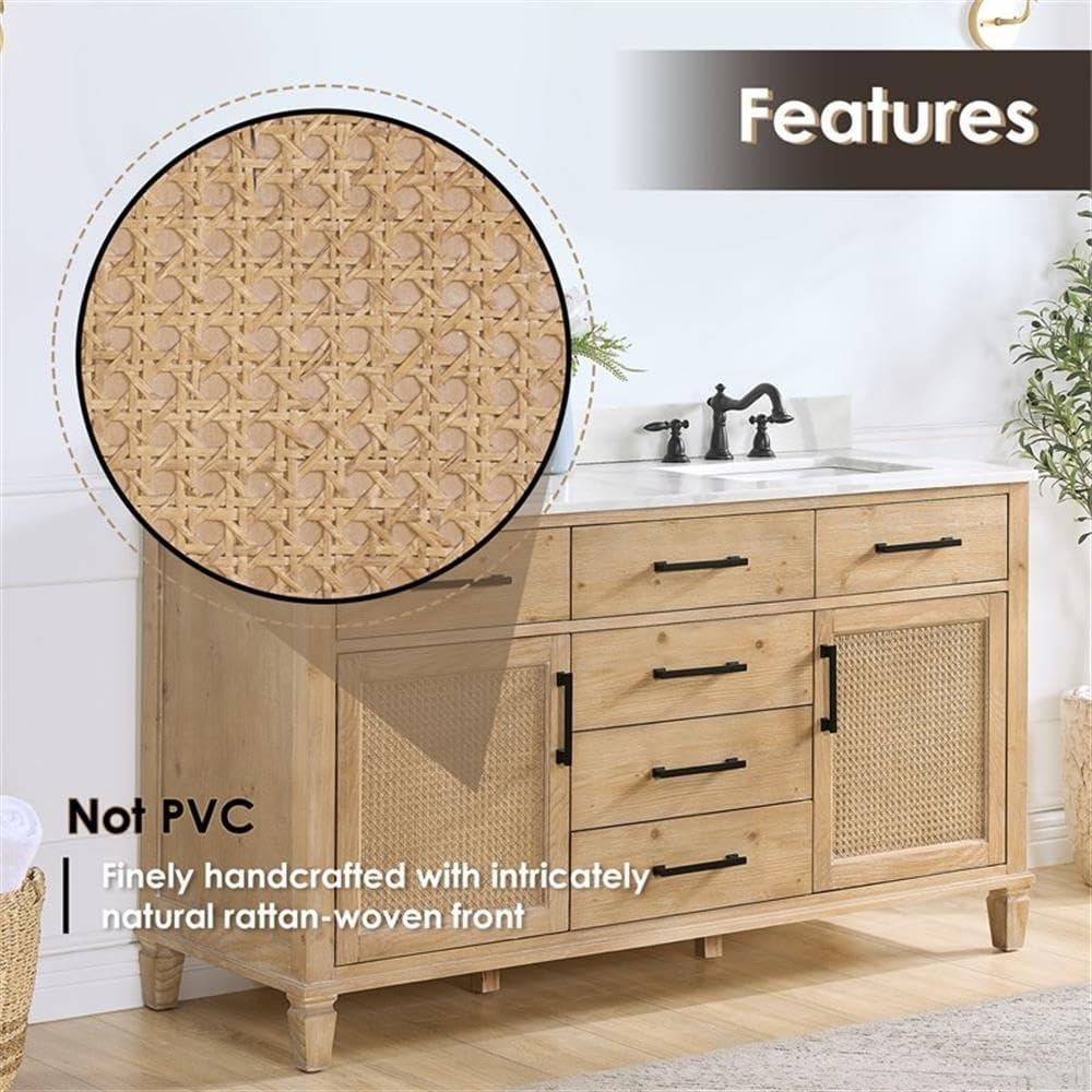 Altair Solana 59.2" Double Bathroom Vanity Base Only in Weathered Fir