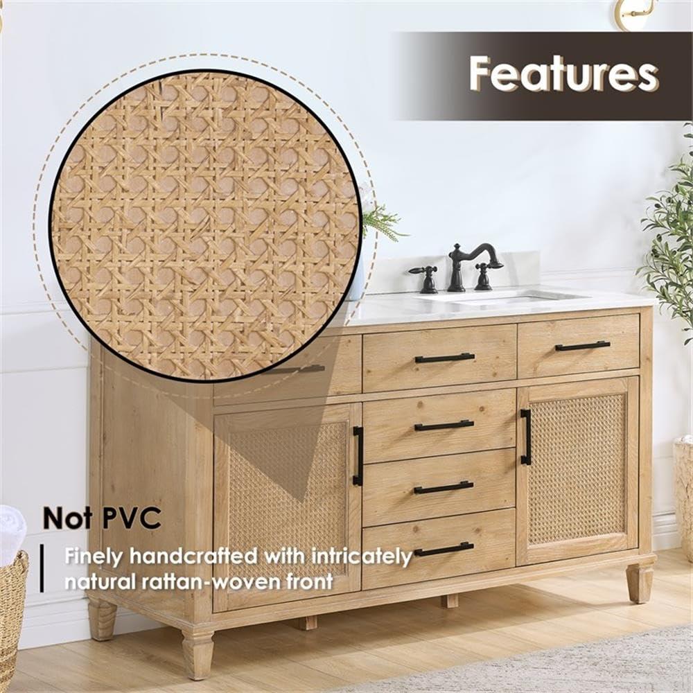 Altair Solana 59.2" Double Bathroom Vanity Base Only in Weathered Fir