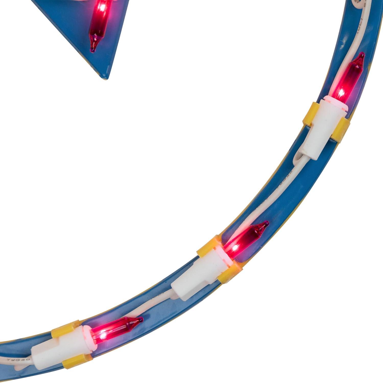 Northlight Lighted Chevron Stripe Easter Egg Window Decoration - 17" - Green and Pink