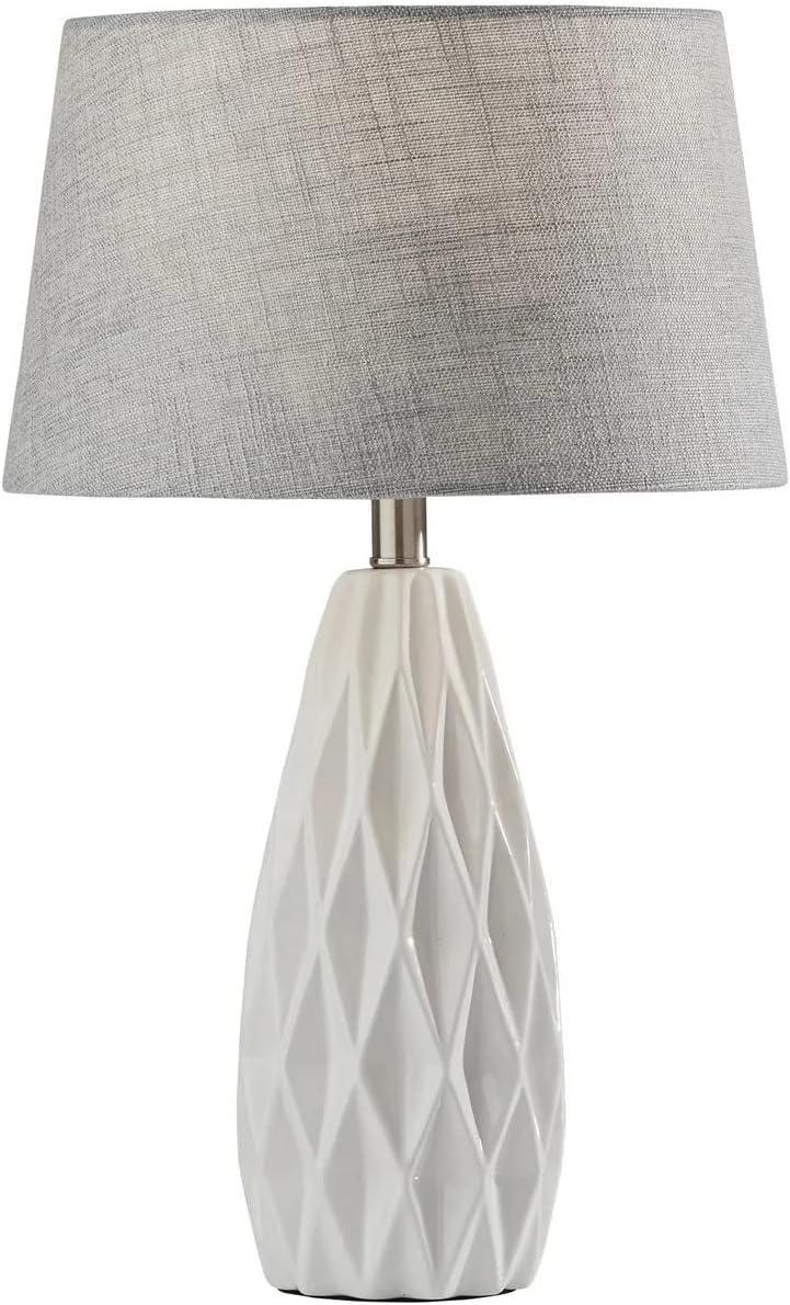 2pc Joan Table Lamps Bonus White - Adesso: Ceramic Base, Cone Shade, No Assembly Required