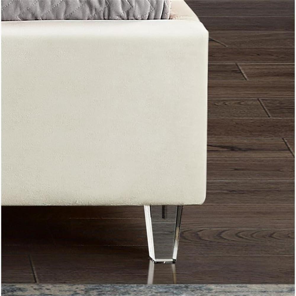 Meridian Furniture Candace Cream Velvet Full Bed