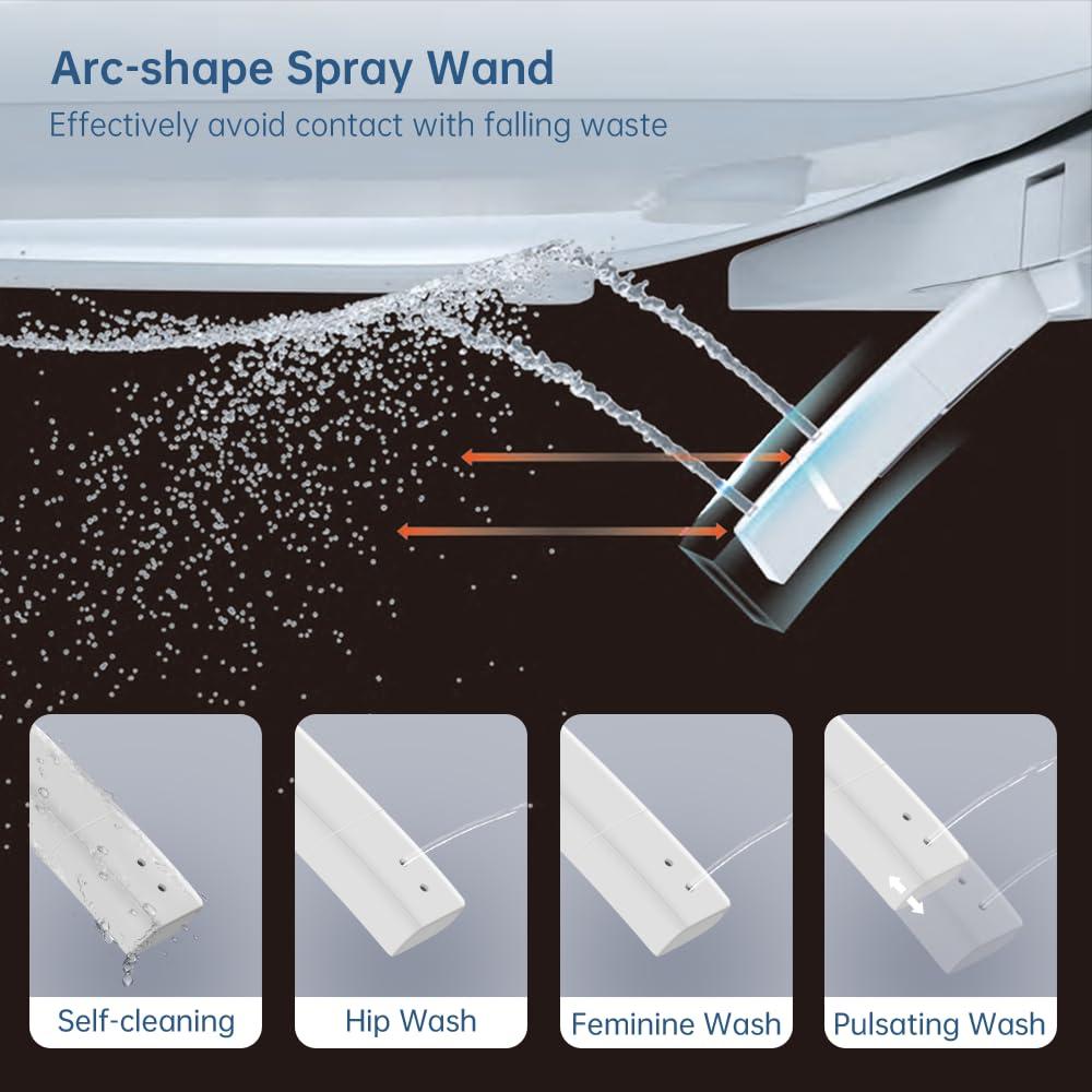 EPLO Smart Toilet Bidet – Auto Open/Close, 1000g MaP Flush Score, Auto Urinal Flush for Men, ADA Compliant Comfort Height, Built-in Tank, Heated Seat, Moving Dryer, Elongated Design, Blackout Flush