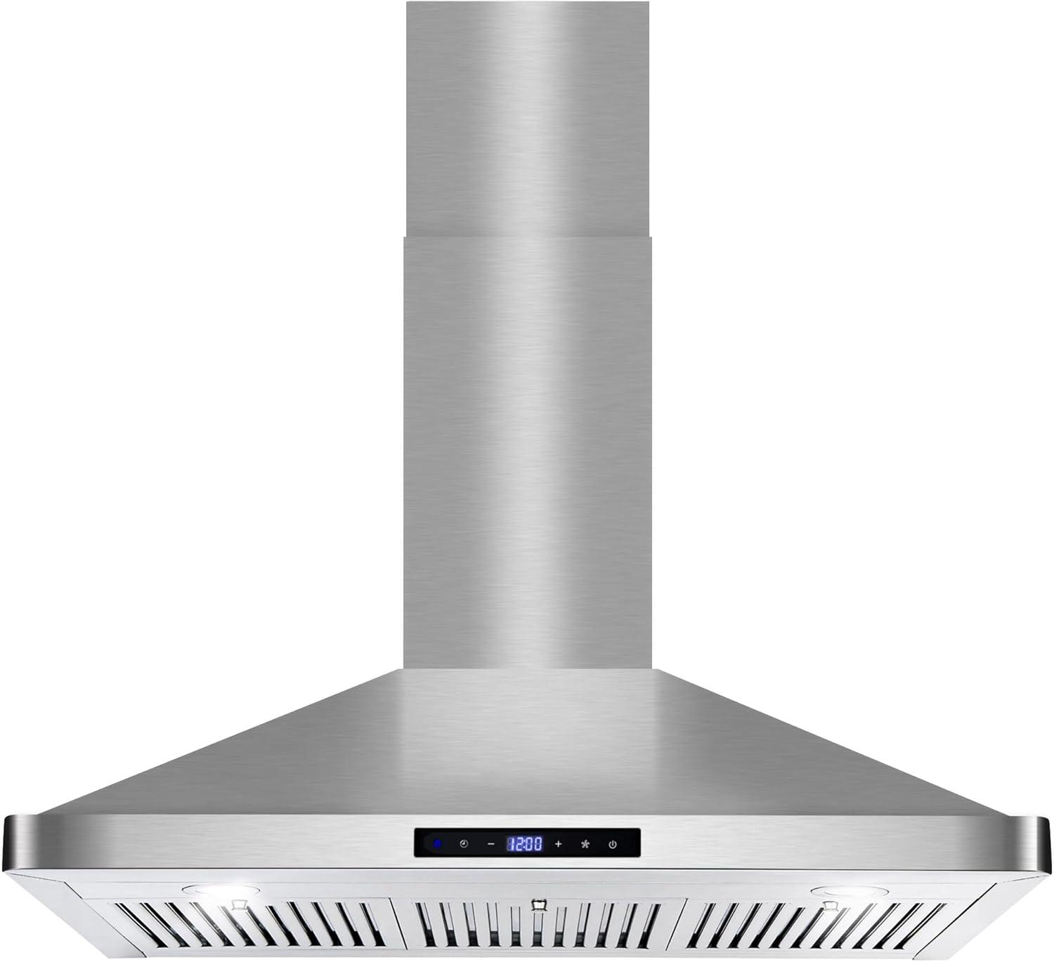 Cosmo 36 in. Ducted Wall Mount Range Hood in Stainless Steel with Touch Controls, LED Lighting and Permanent Filters