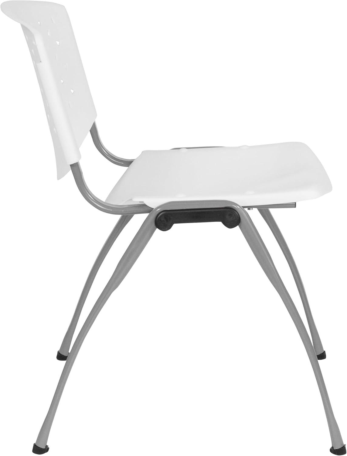 Flash Furniture Memphis 880 lb. Capacity Plastic Stack Chair with Powder Coated Frame