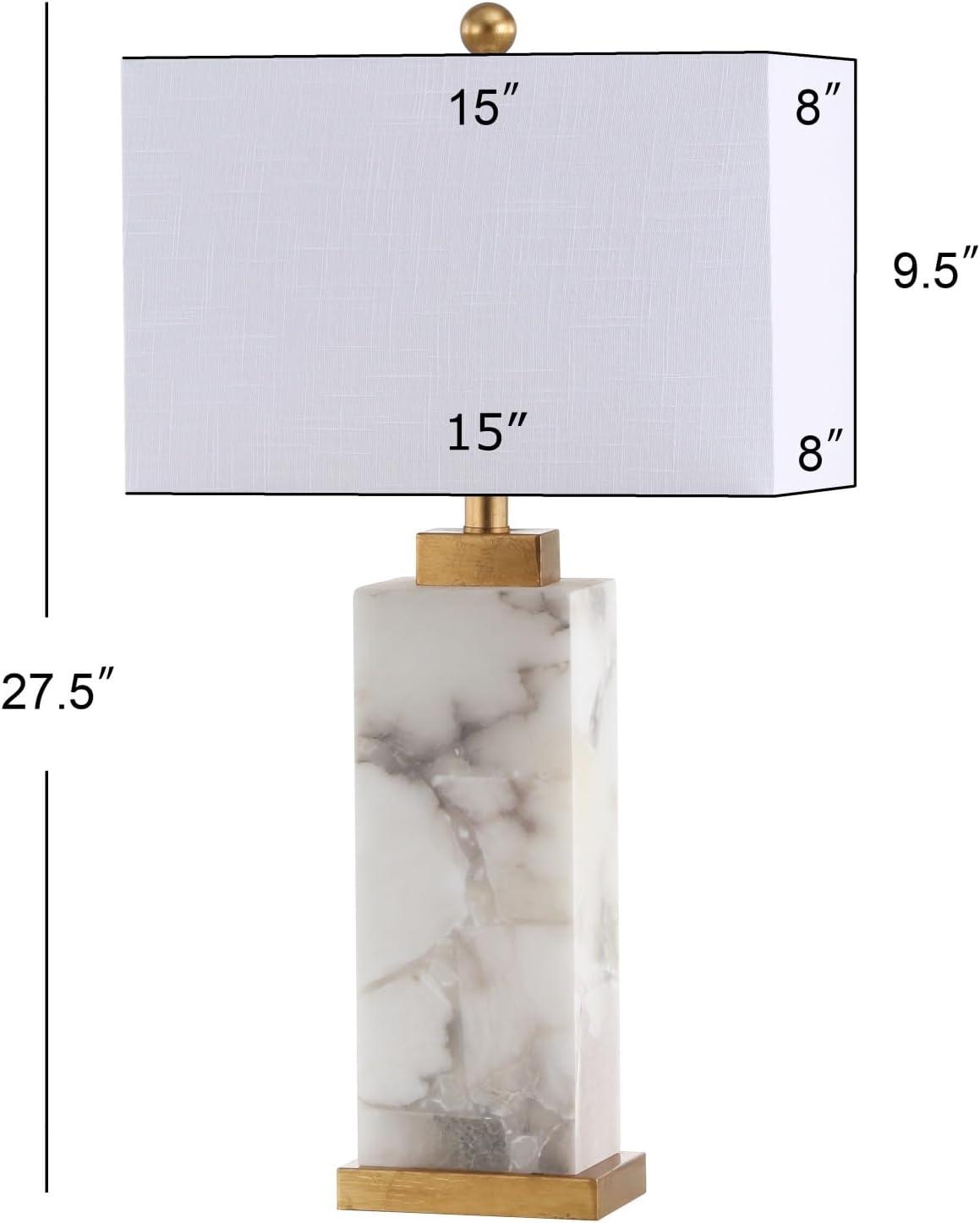 Elizabeth 27.5" White Alabaster and Gold Leaf Table Lamp