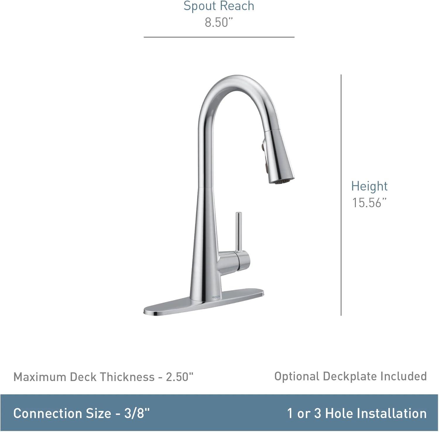 Sleek Pull Down Single Handle Kitchen Faucet with Power Boost Technology and Duralock