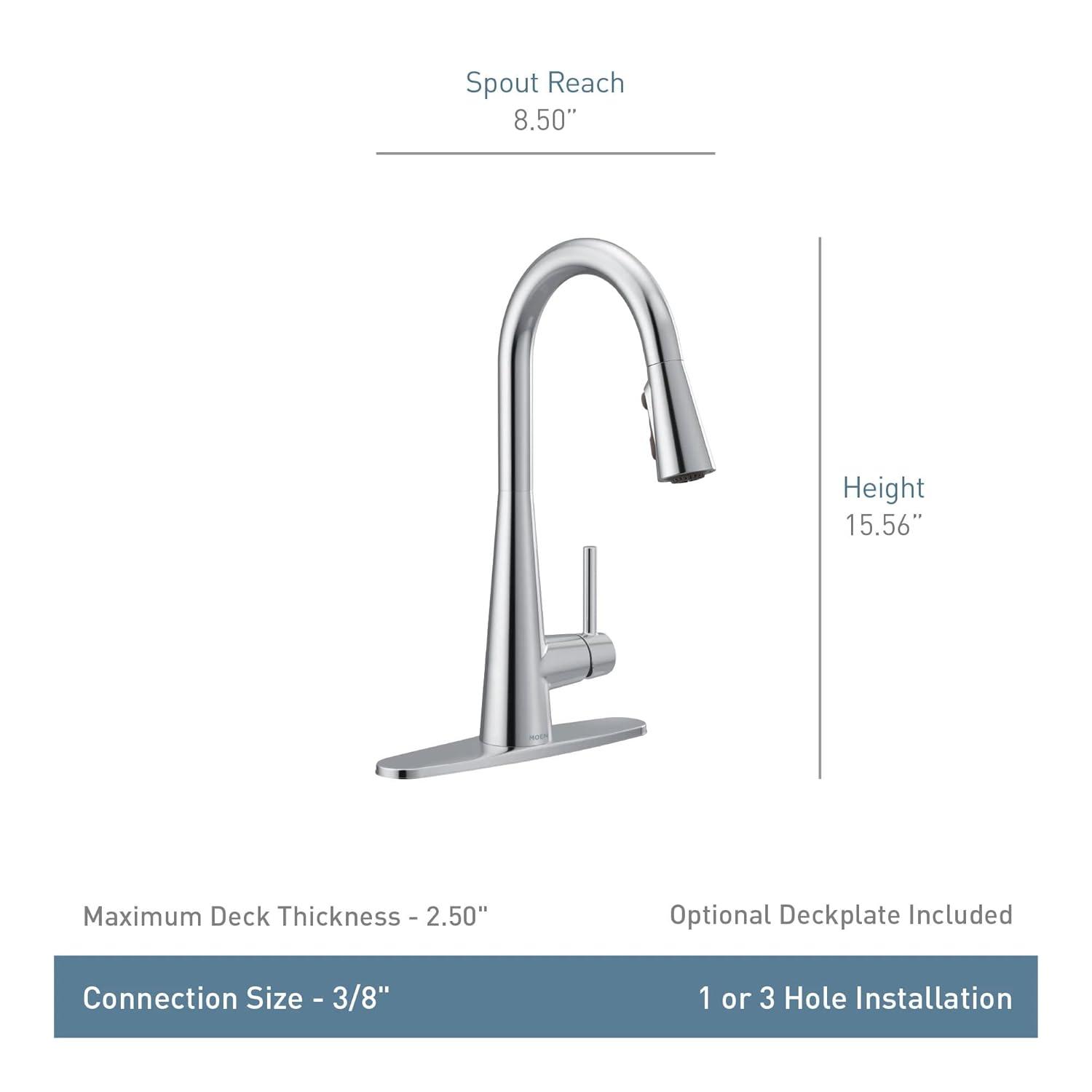 Moen Sleek Pull Down Single Handle Kitchen Faucet with Power Boost Technology and Duralock