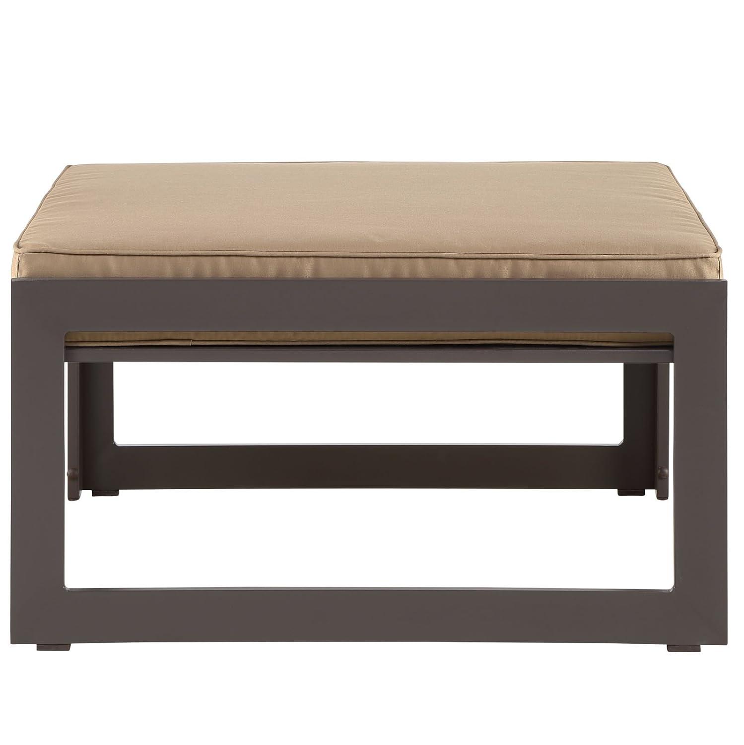 Modway Fortuna Outdoor Patio Ottoman in Brown Mocha