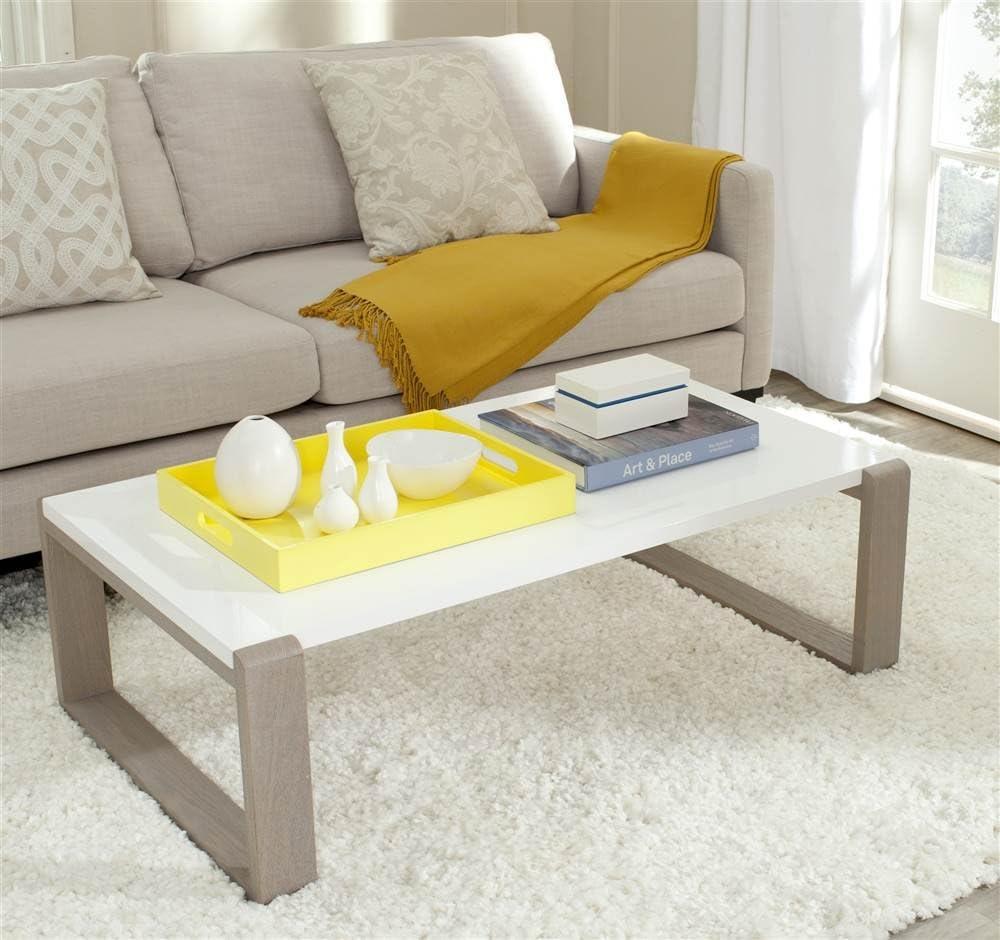 Bartholomewith Coffee Table - White/Grey - Safavieh