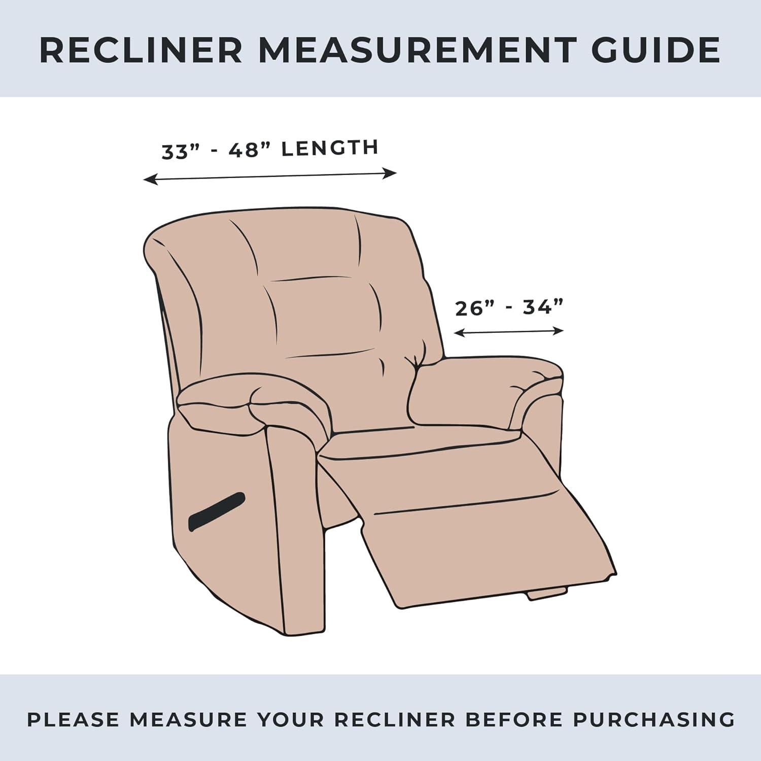 Great Bay Home Stretch Printed Washable Recliner Slipcover (Recliner, Navy)