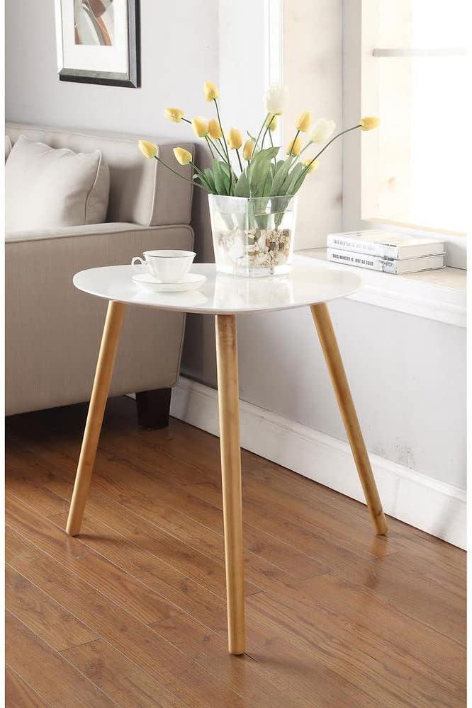 Oslo 24" White Wood and Metal End Table