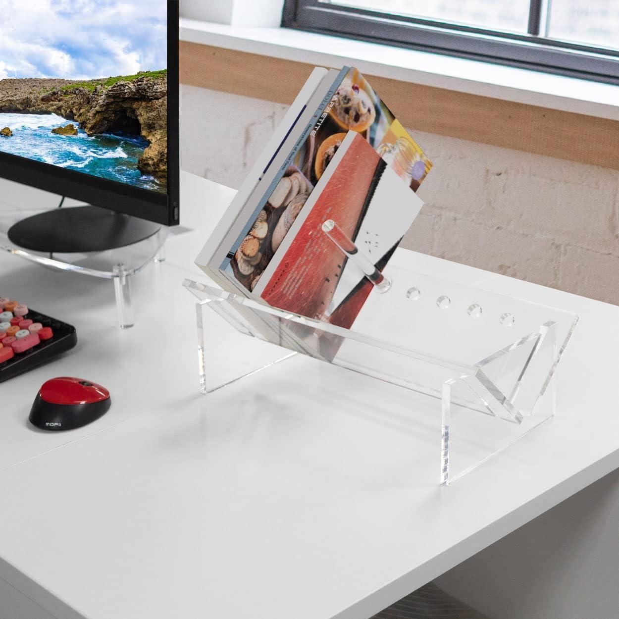 Clear Acrylic Desktop Bookcase with Modern Design