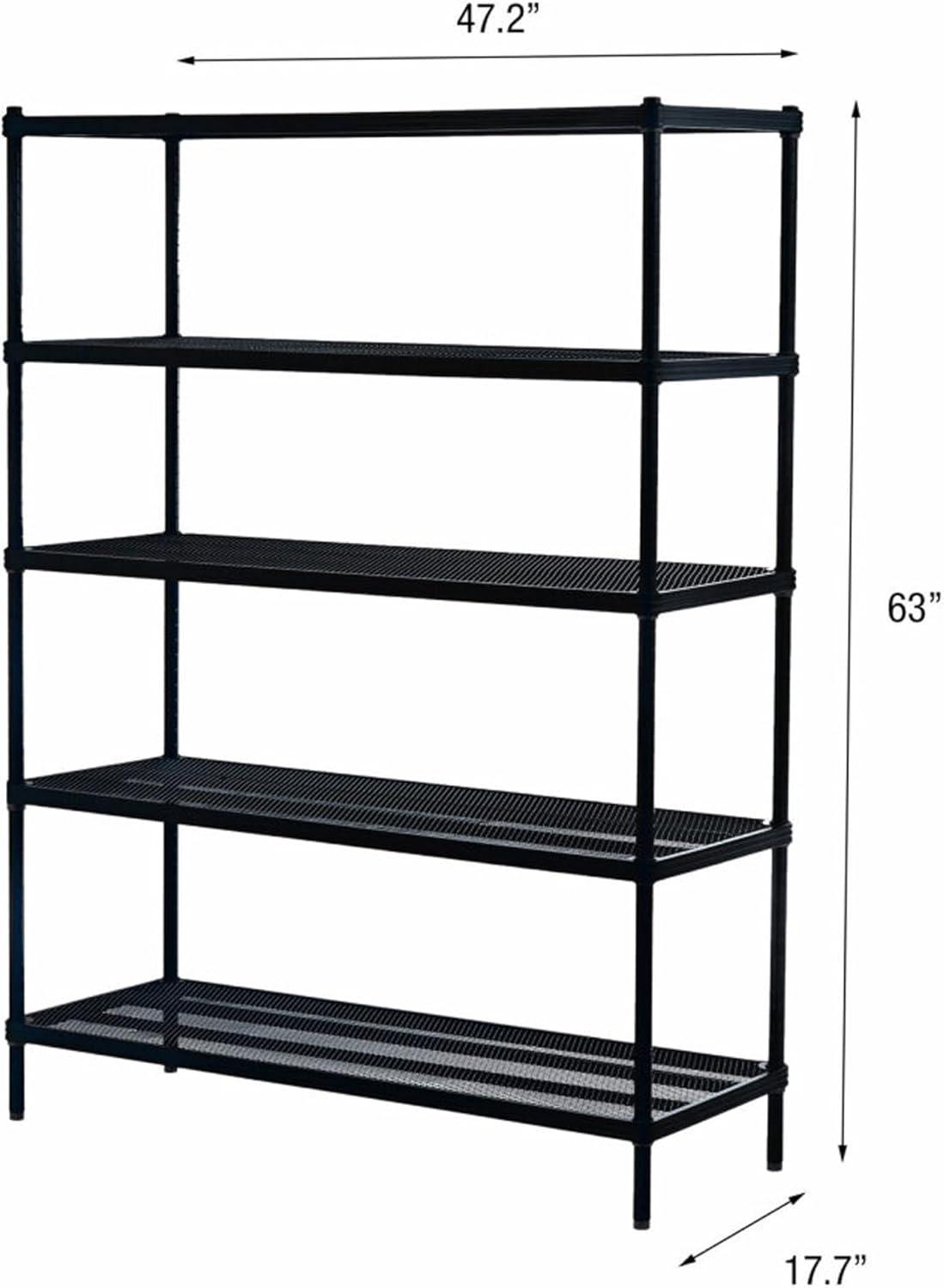 Design Ideas MeshWorks 5 Tier Full-Size Metal Storage Shelving Unit Rack