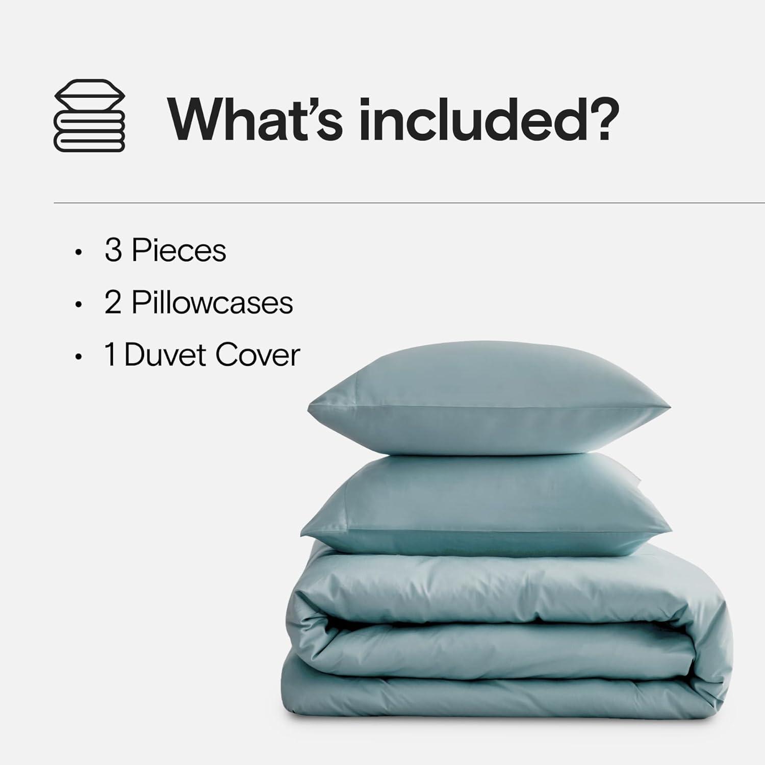 Teal Organic Bamboo Viscose Full/Queen Duvet Cover Set